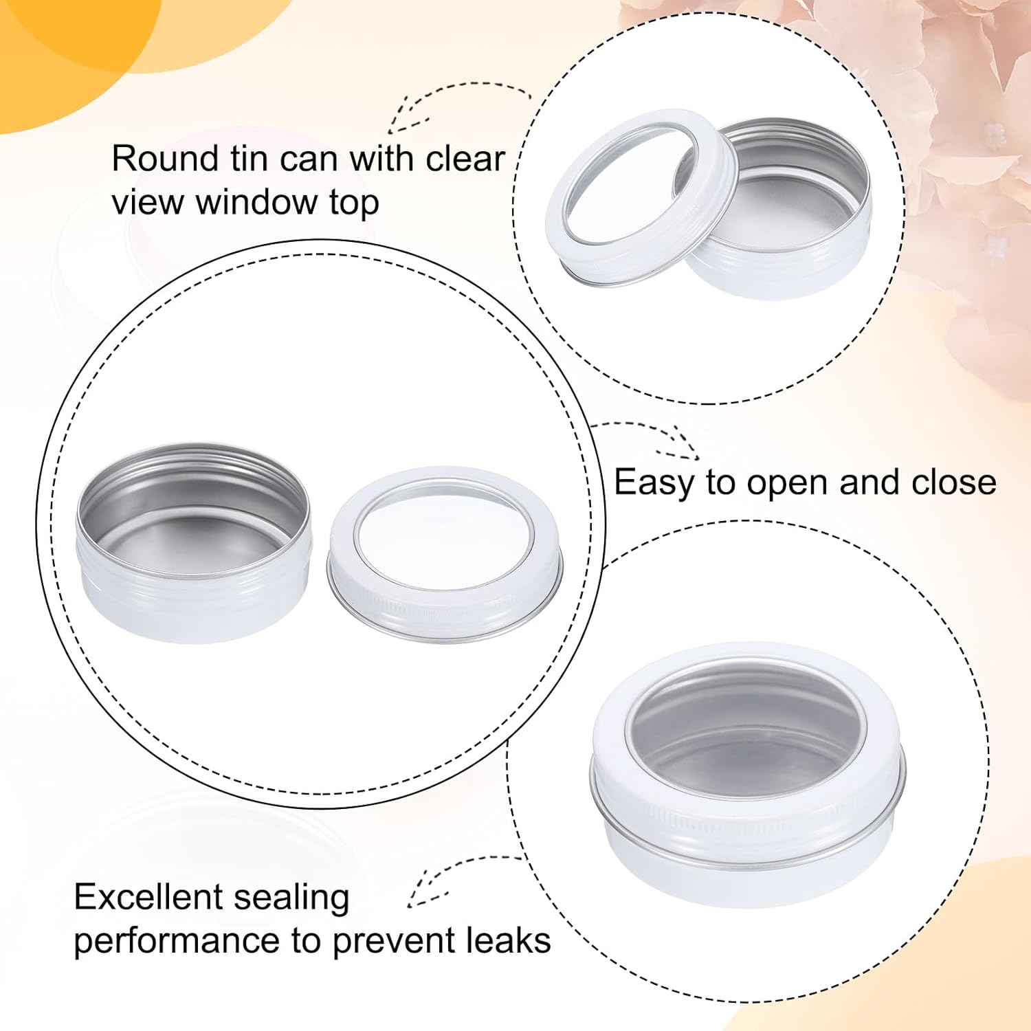 Uxcell 2 Oz Aluminum Tin Cans 24 Pcs White