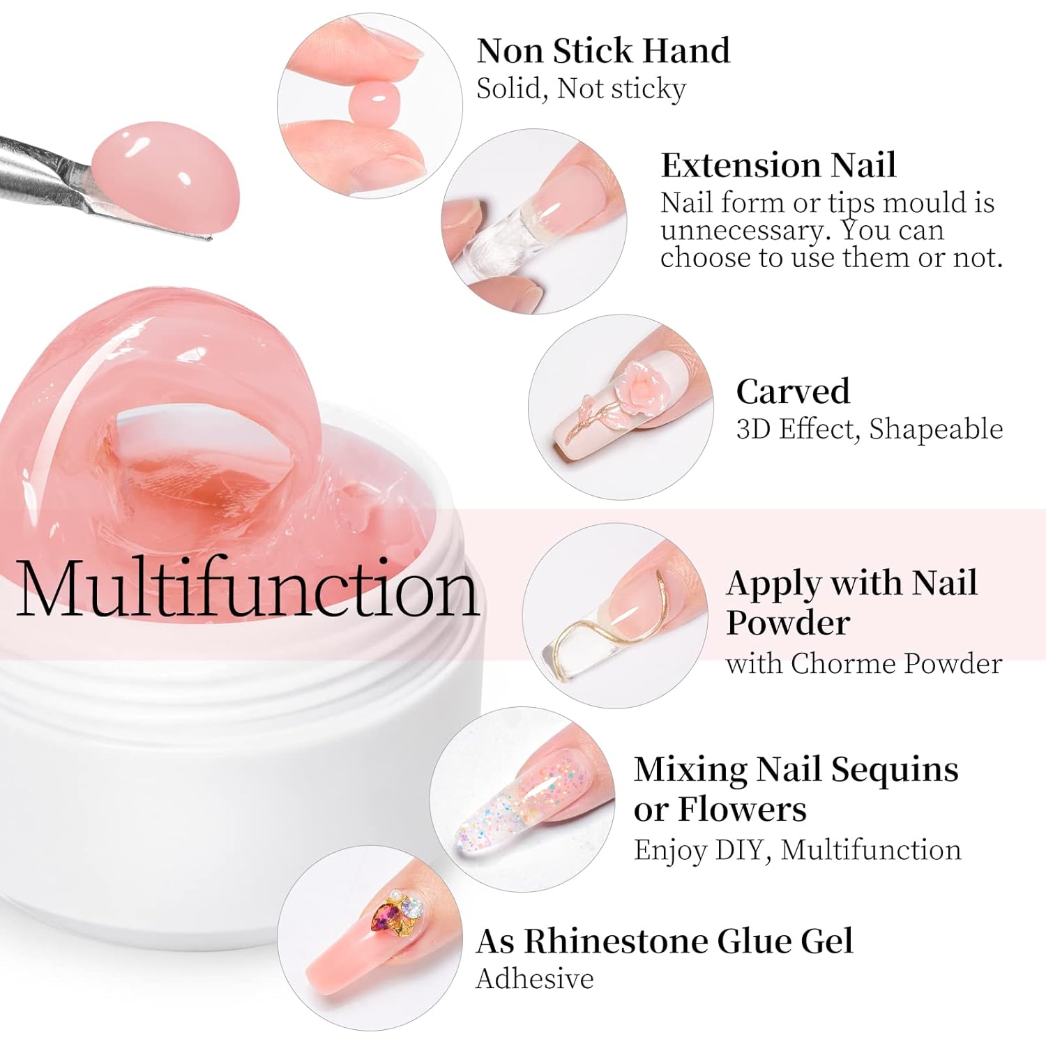 MEET ACROSS Solid Gel Builder Kit 2PCS with Mini Lamp