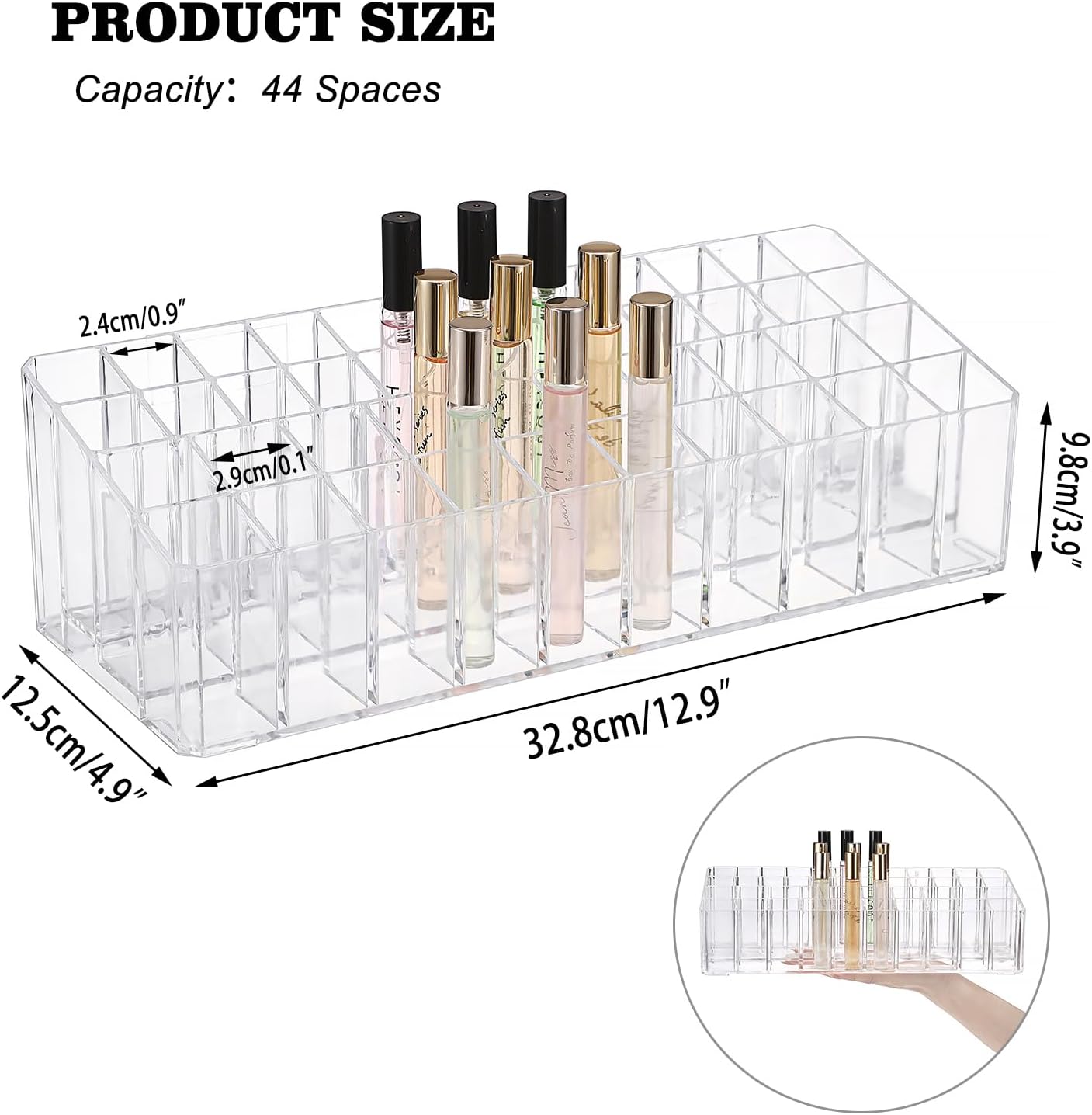 ELLDOO Rollerball Perfume Organizer with 44 Spaces