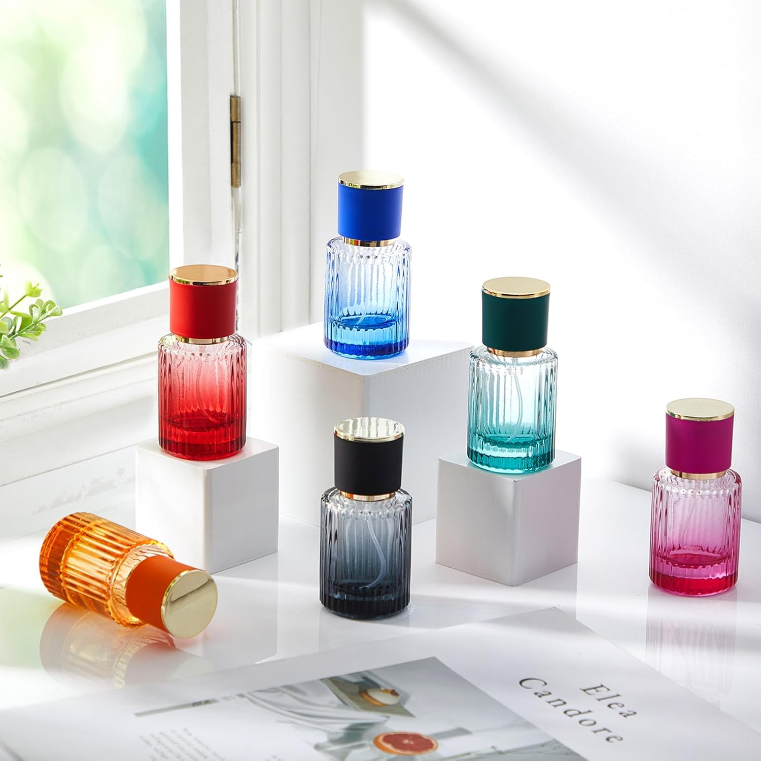 12 Pcs 30 ml Travel Perfume Bottles Empty Refillable Glass Set