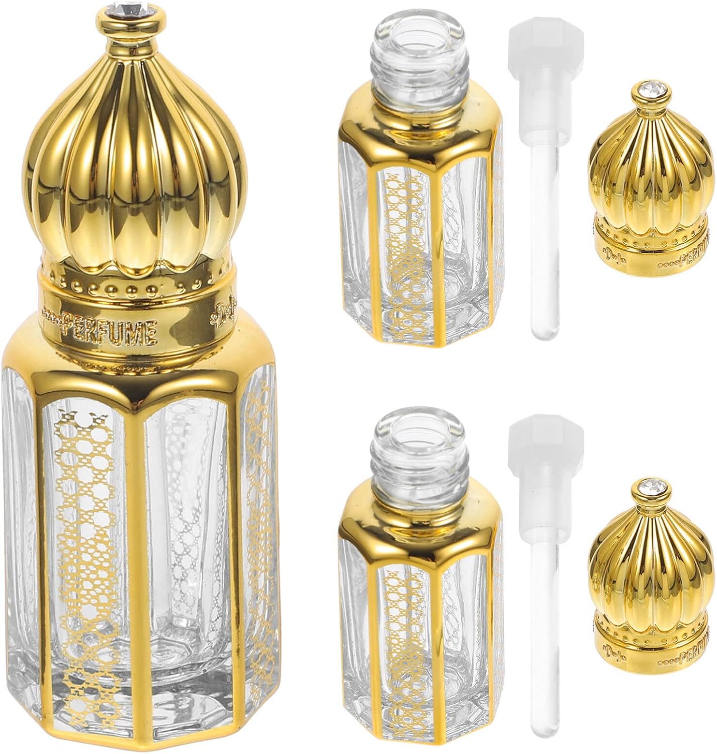 FRCOLOR Essential Oil Roller 3Pcs Glass Bottles