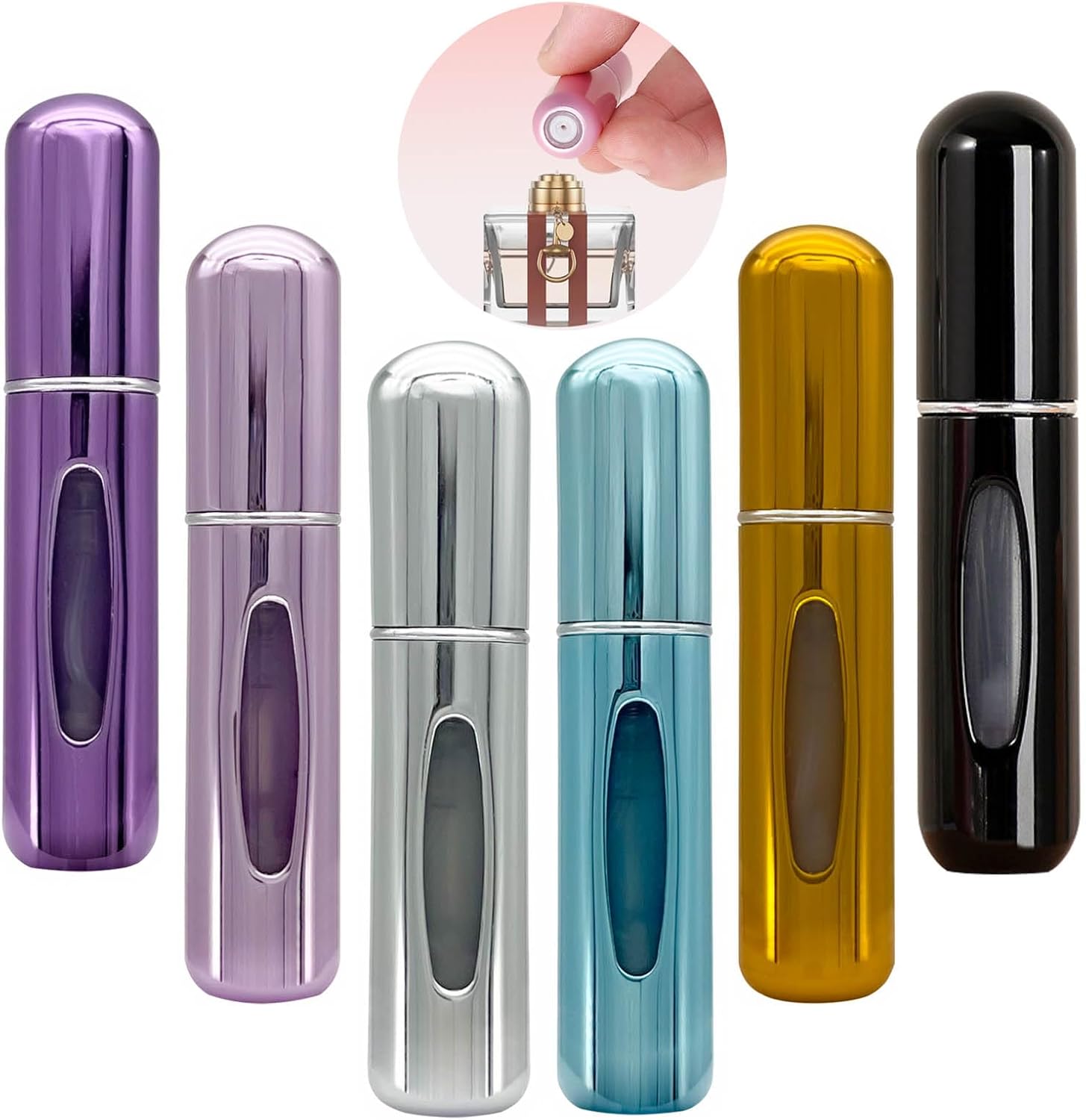 6pcs Mini Perfume Refillable Travel Bottle Atomizer Sprayer for Fragrance