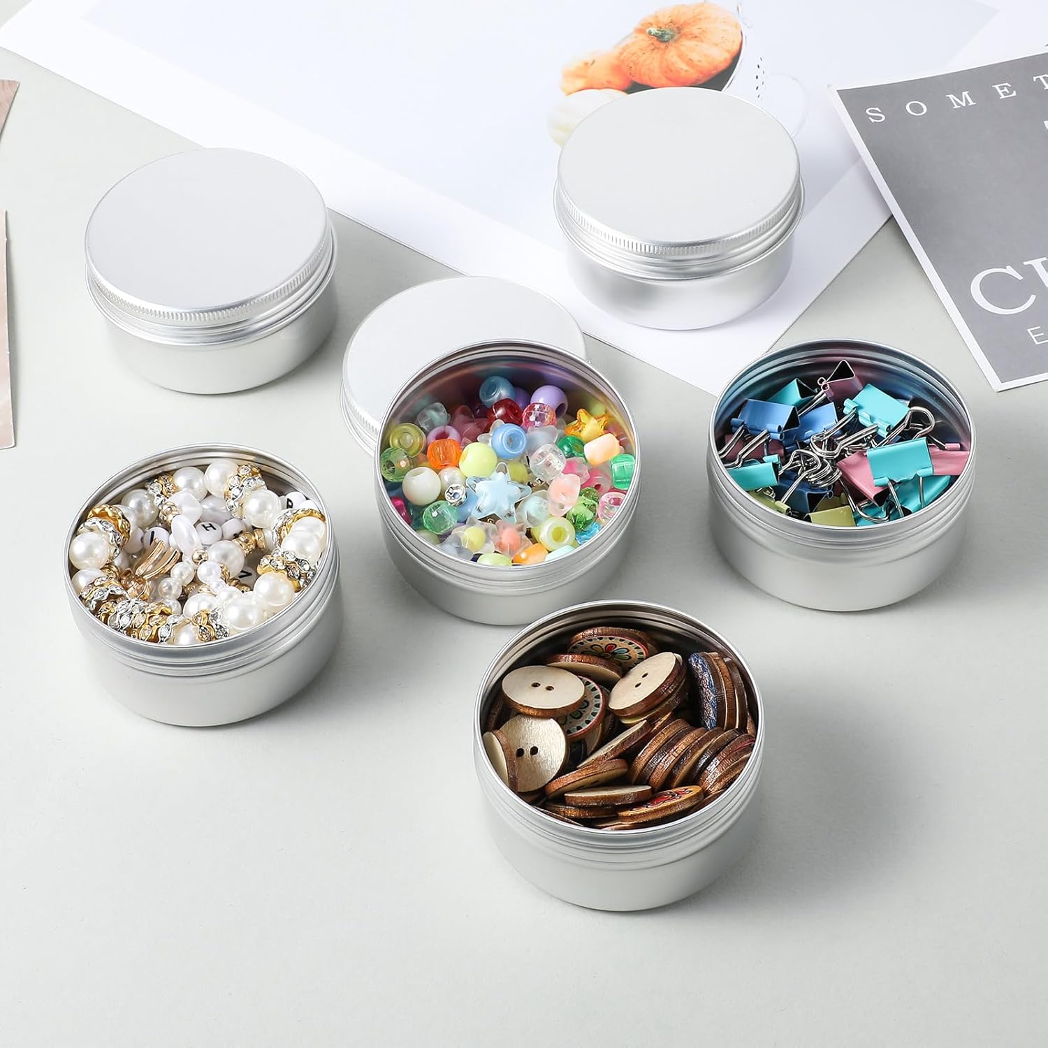 6 Pcs 27oz Aluminum Tin Cans with Screw Lid