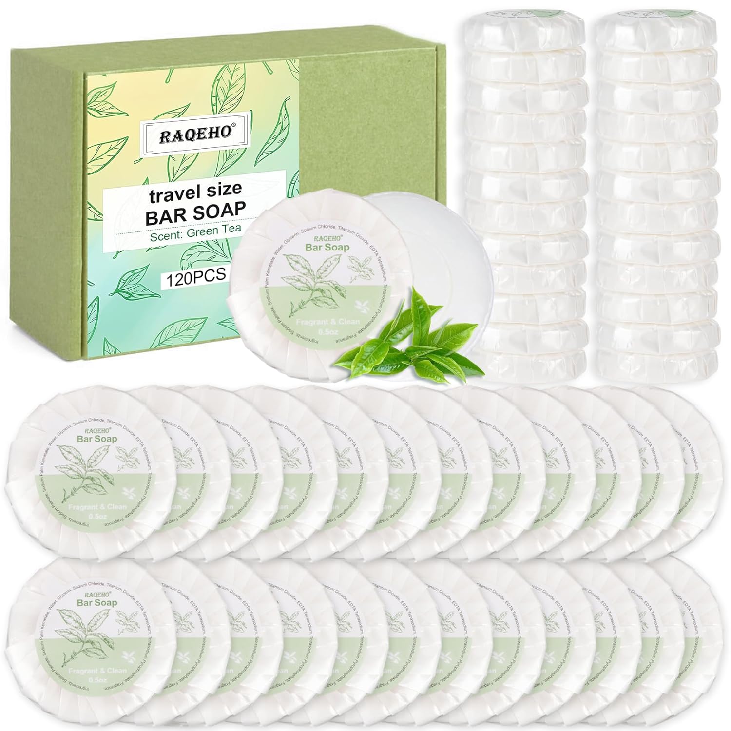 120 Pieces Mini Bar Soap Green Tea Travel Size