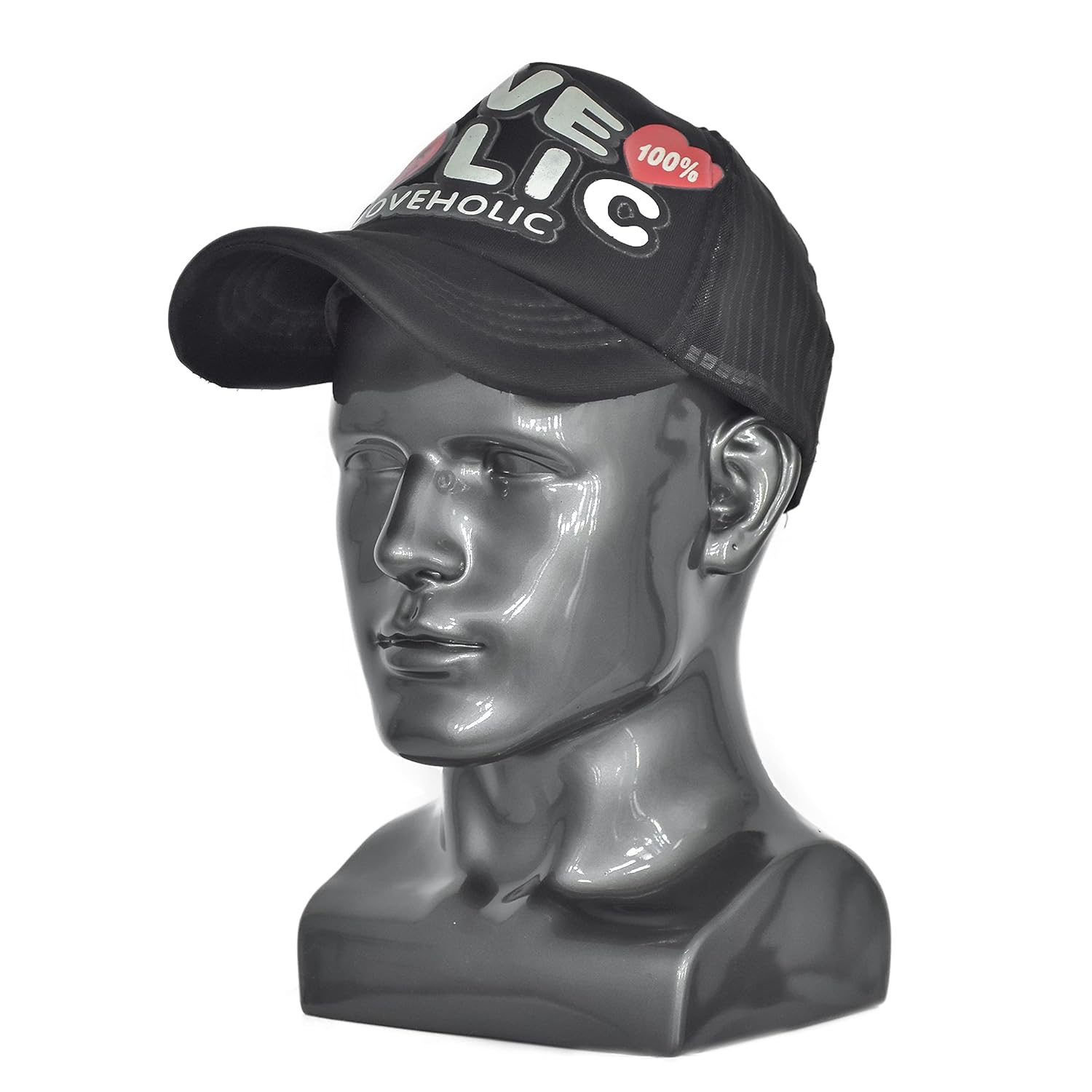 FanLin Professional Male Mannequin Head Display Stand Light Grey