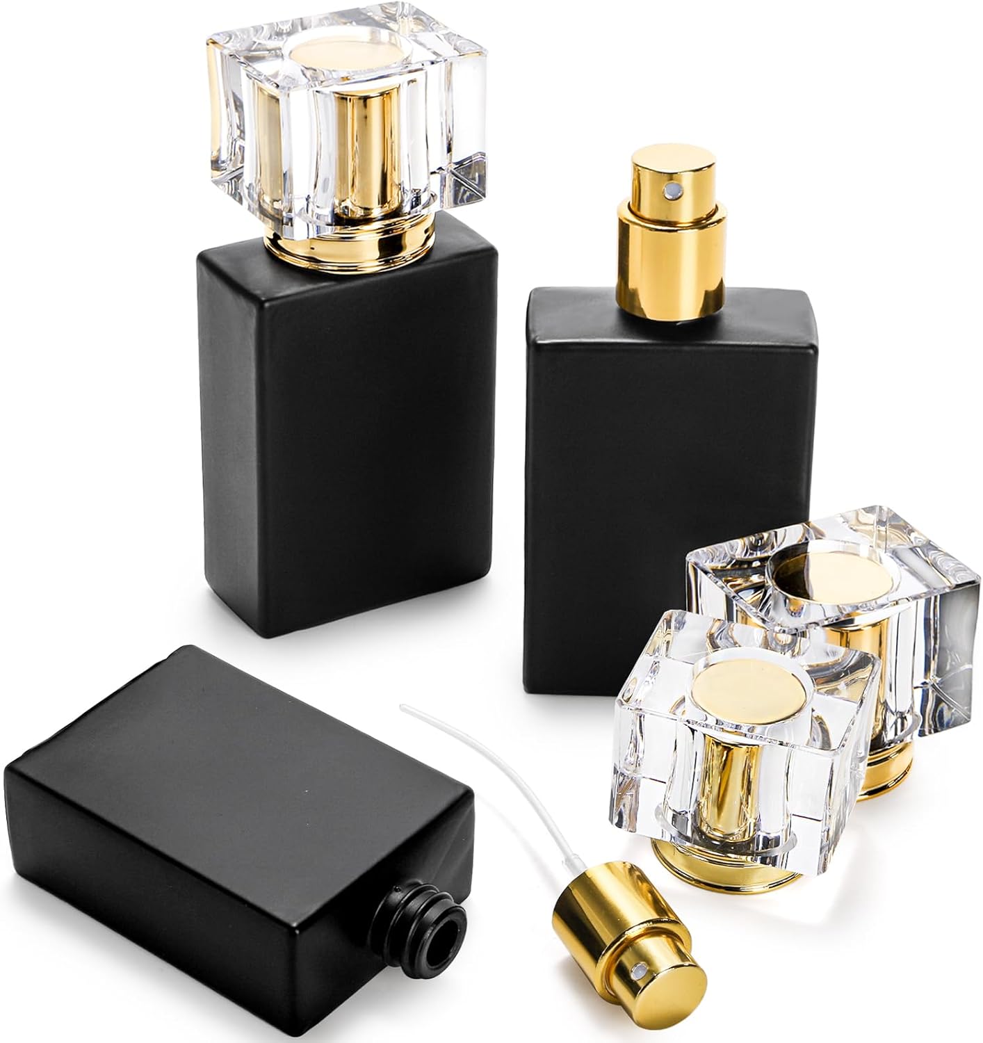 Foraineam 8 Pack Black Refillable Perfume Bottles