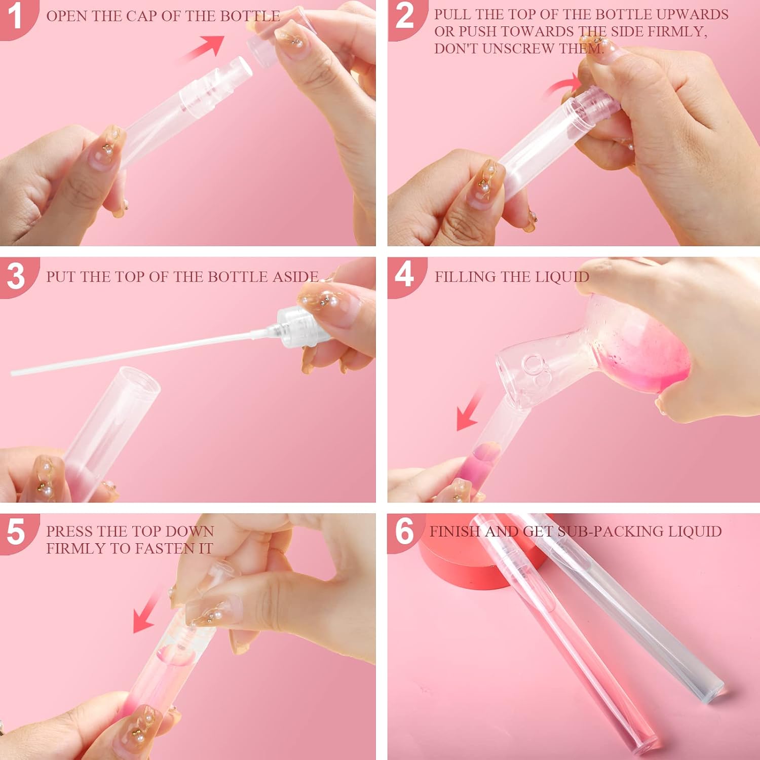 Fandamei 10 Pack Mini Refillable Spray Bottles