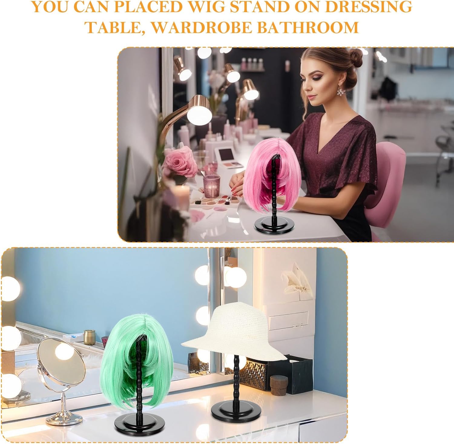 6 Pieces Wig Holder Stand for Styling and Display