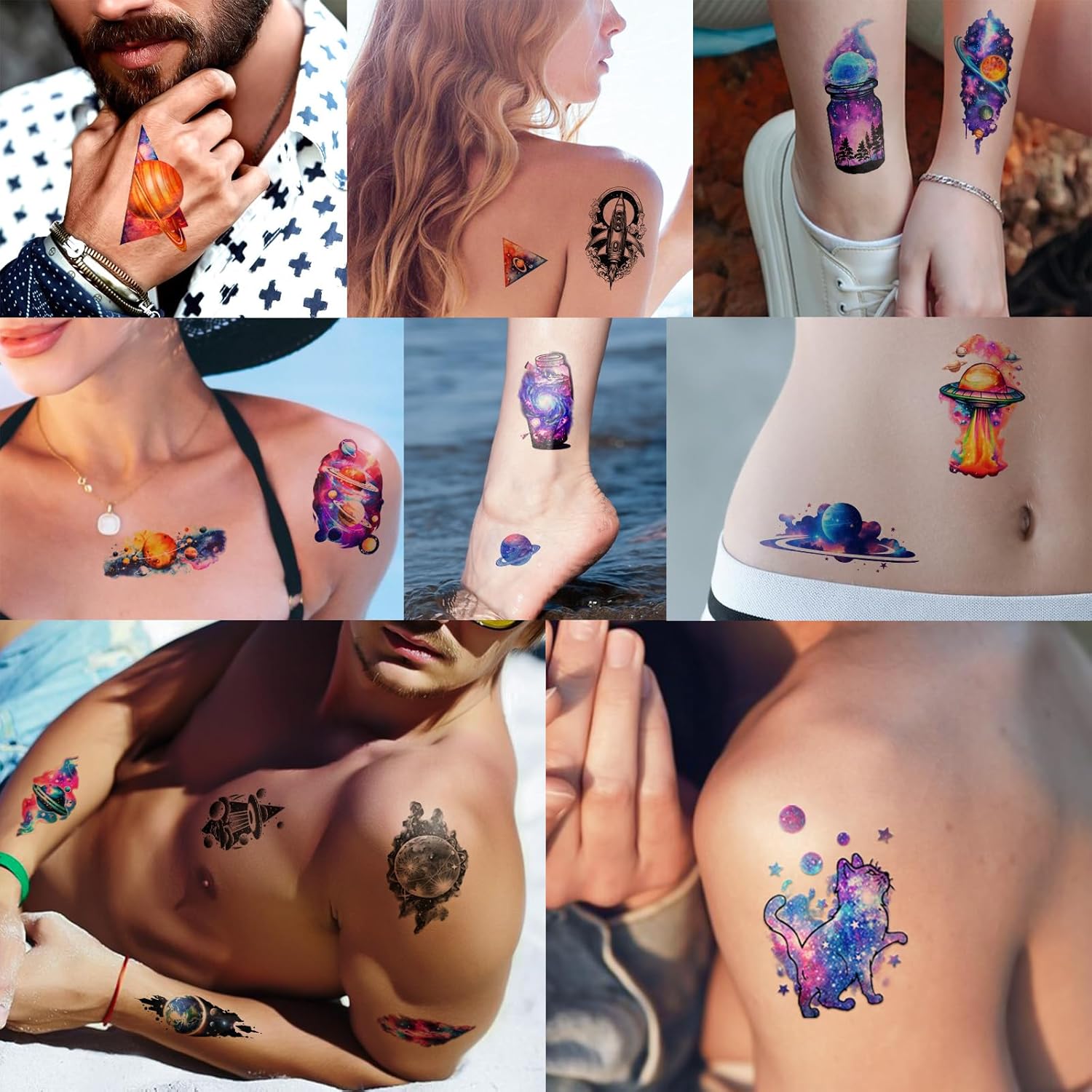 77 Sheets Temporary Tattoos for Men Women Teens