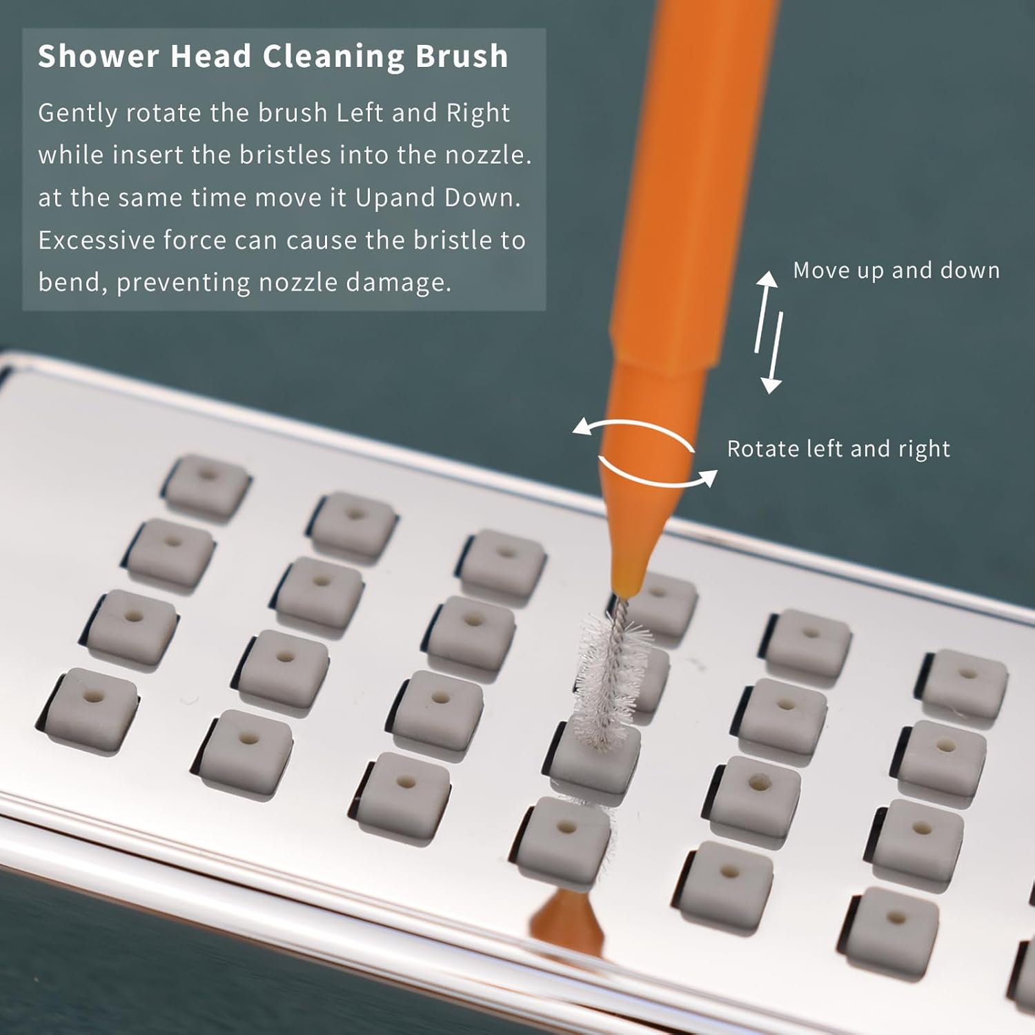 Shower Head Cleaning Brush Set with Multi-Size Picks
