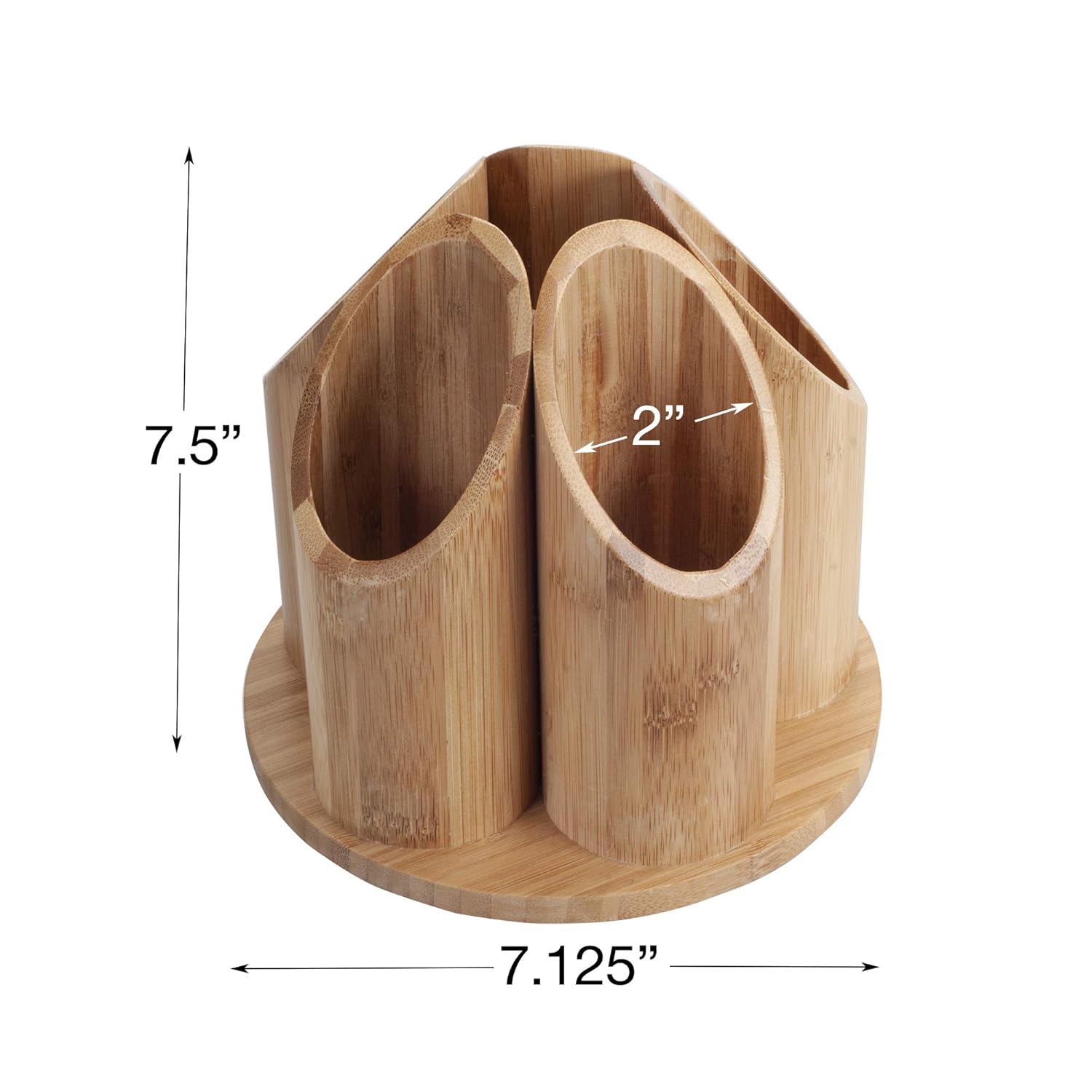 MobileVision Bamboo Rotating Makeup Organizer 5 Sections