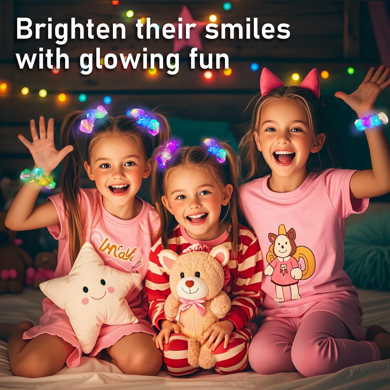 Asawira 8 Pcs Light Up Mermaid Scrunchies for Girls and Women