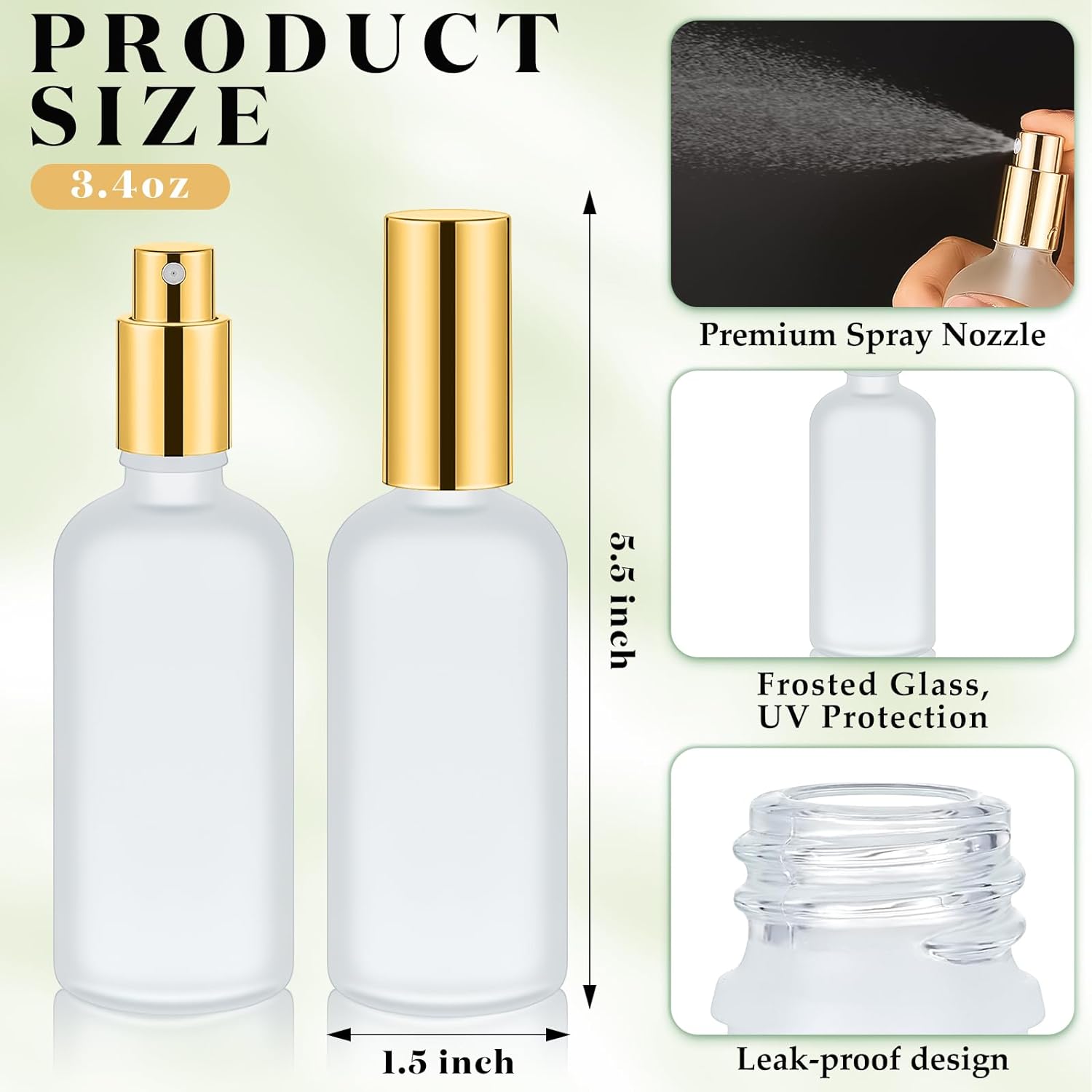 Roshtia 30 Pcs Gold Glass Spray Bottle Refillable Perfume Atomizer