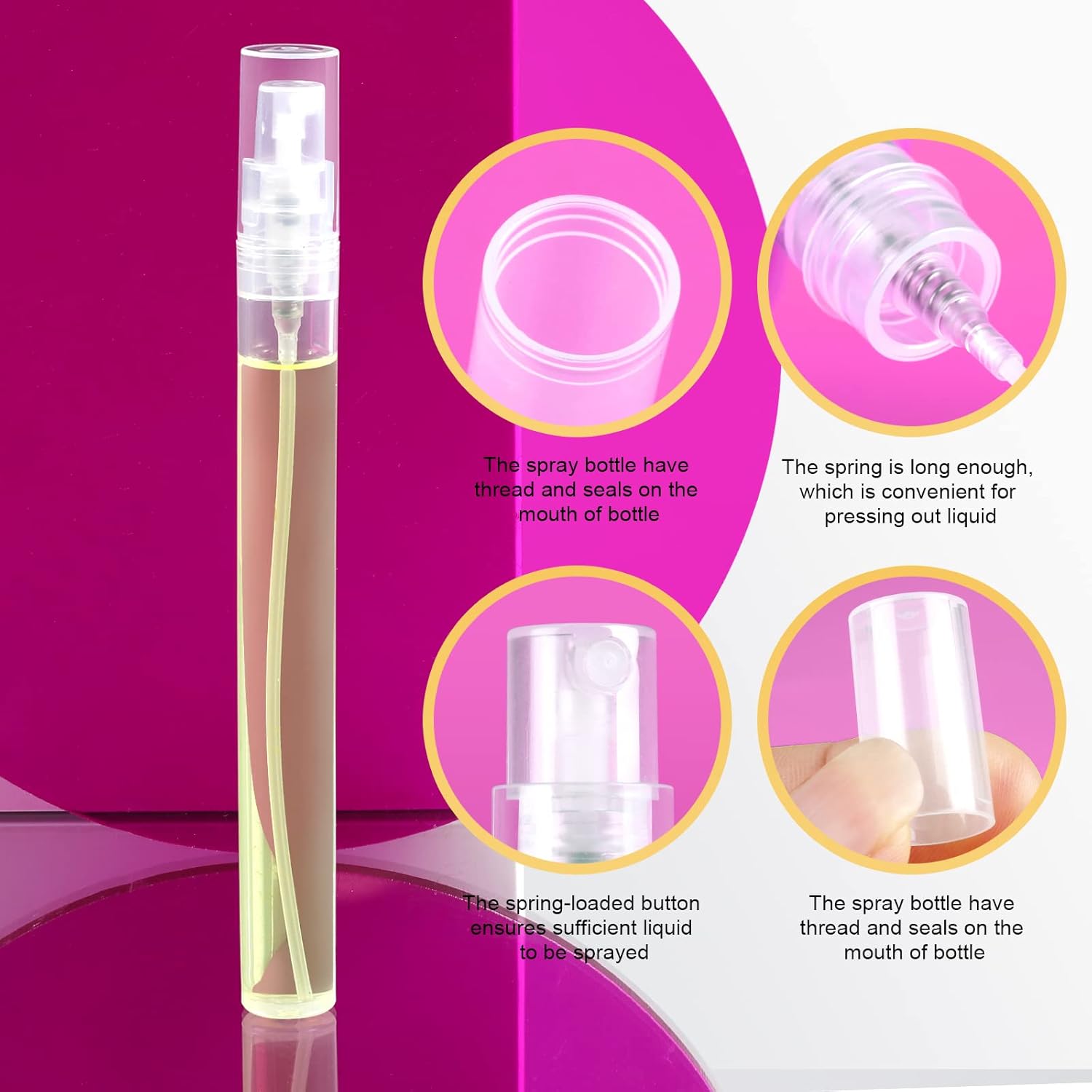 Teenitor Mini Spray Bottles 20-Pack 10ml Empty Refillable