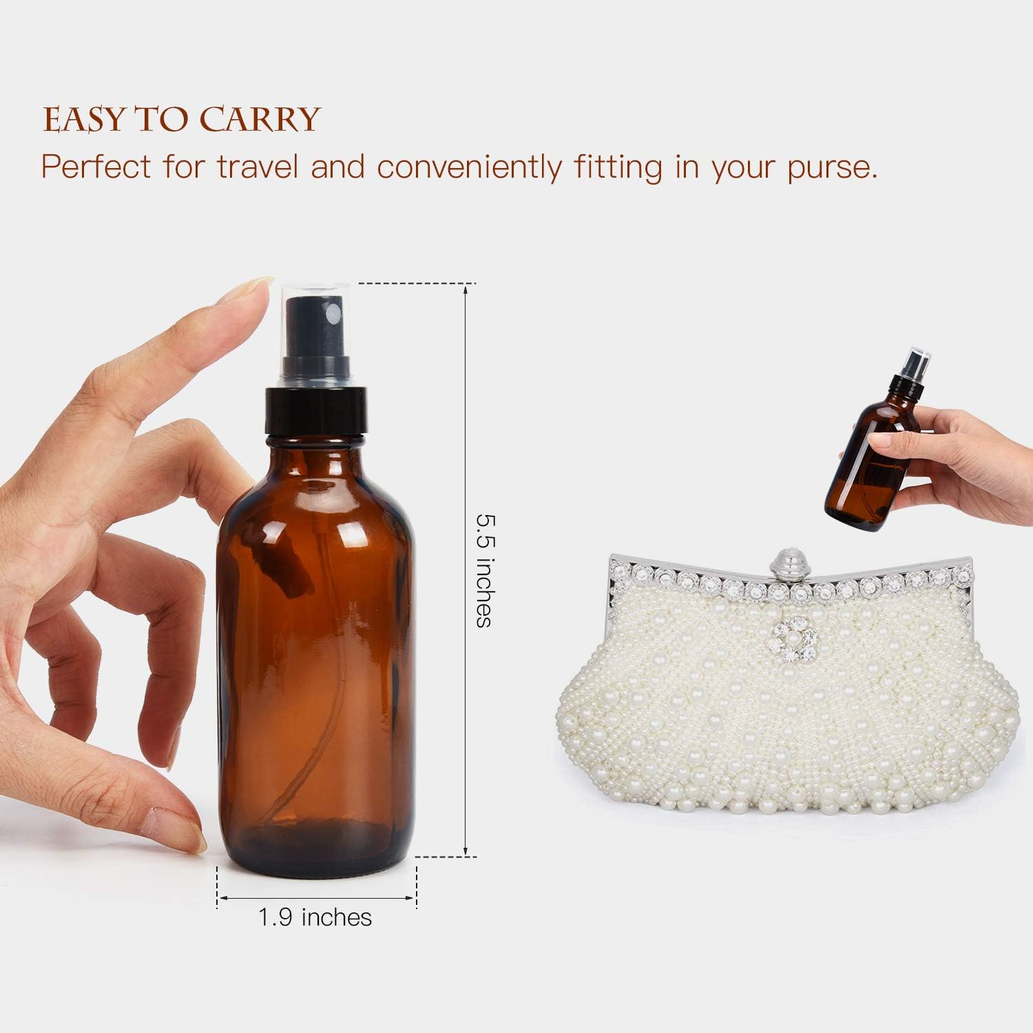 ULG Amber Glass Spray Bottles 4oz 16 Piece Set