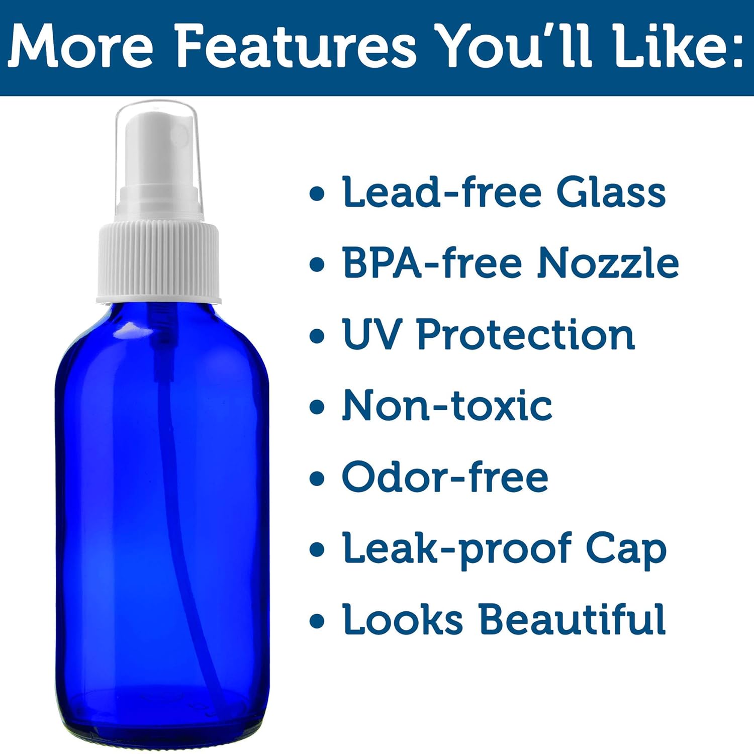 Sallys Organics 2 Pack Small Blue Glass Spray Bottles
