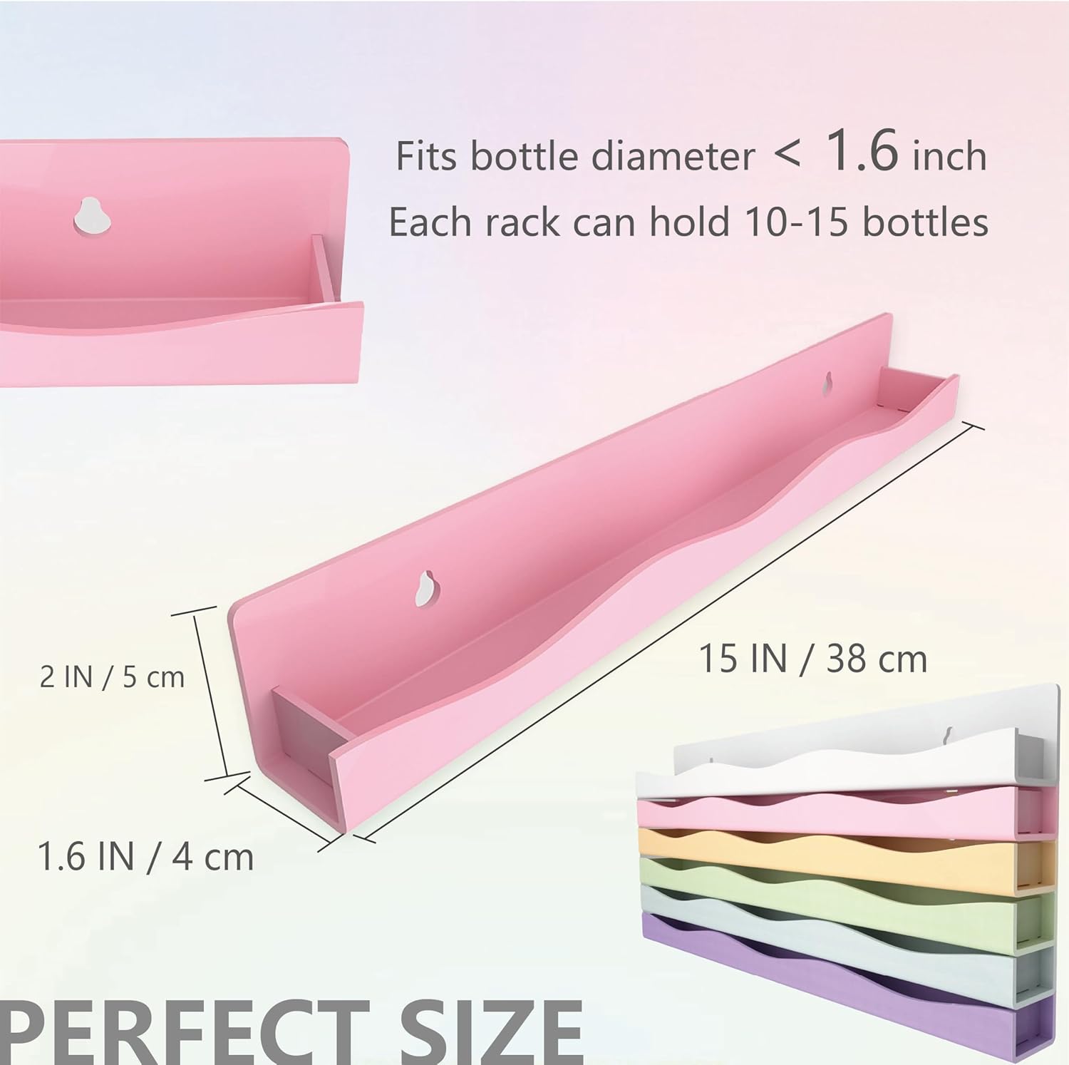 YMVV 6 Colors Nail Polish Wall Shelf Organizer