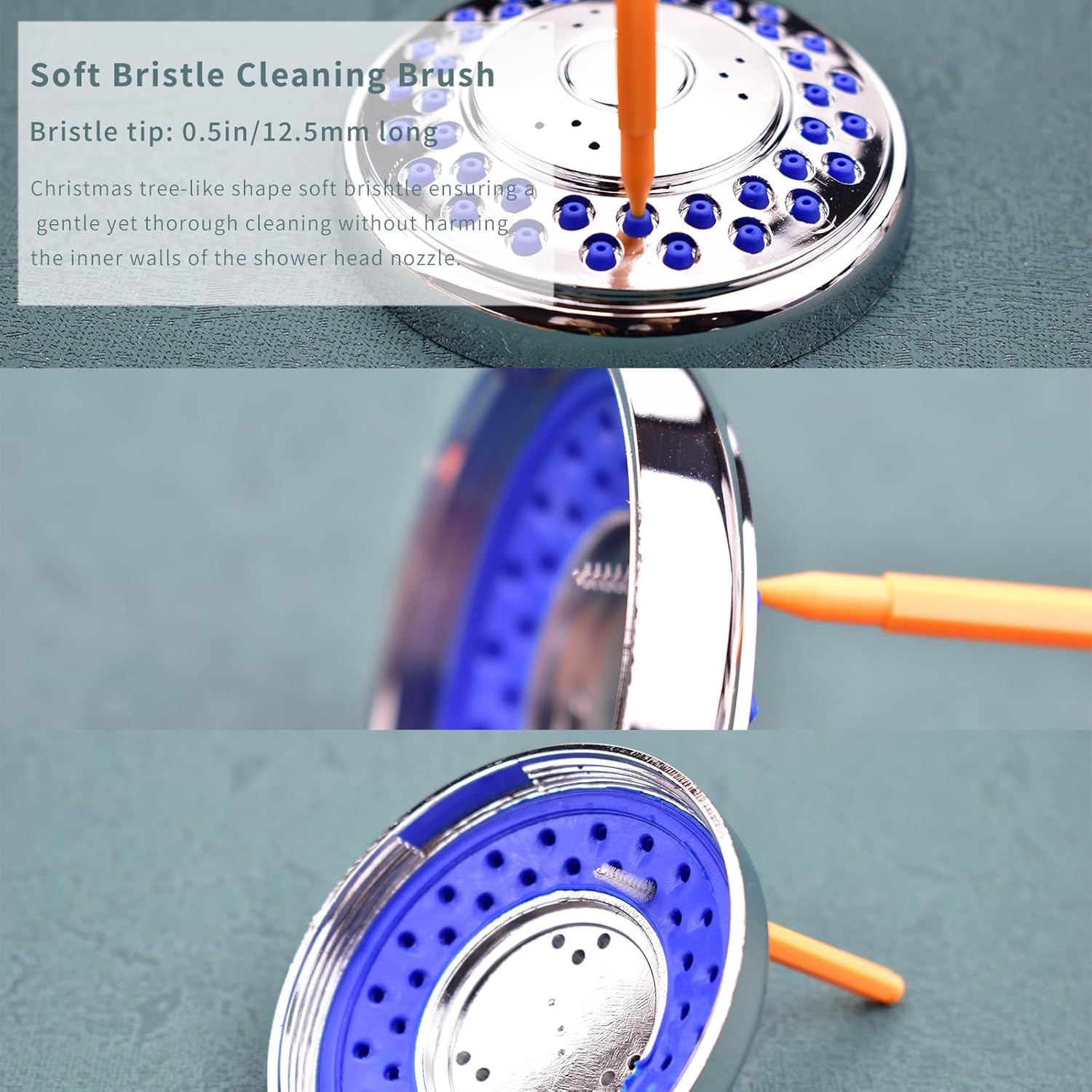 Shower Head Cleaning Brush Set with Multi-Size Picks