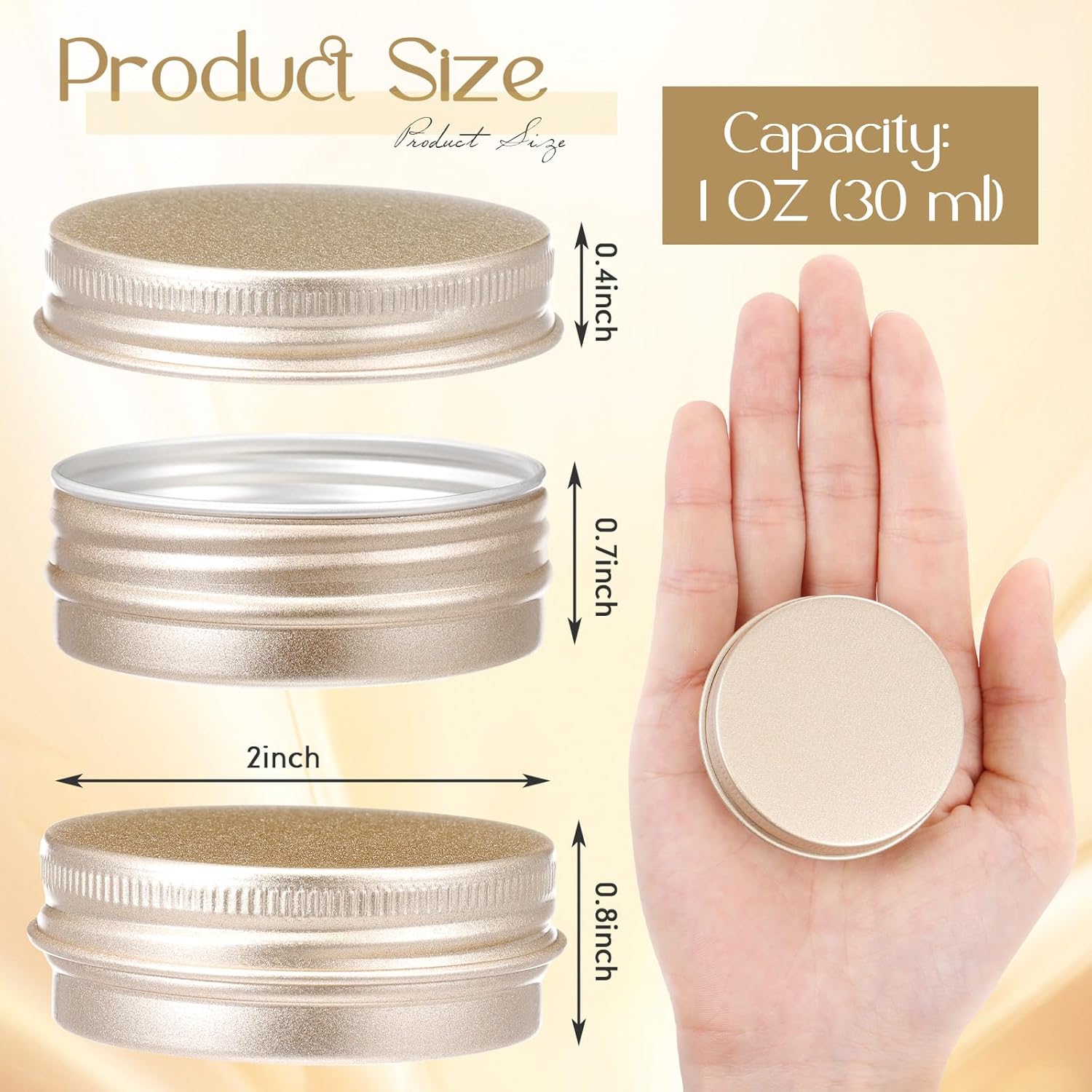Patelai 64 Piece Lip Balm Tin Containers with Screw Lid