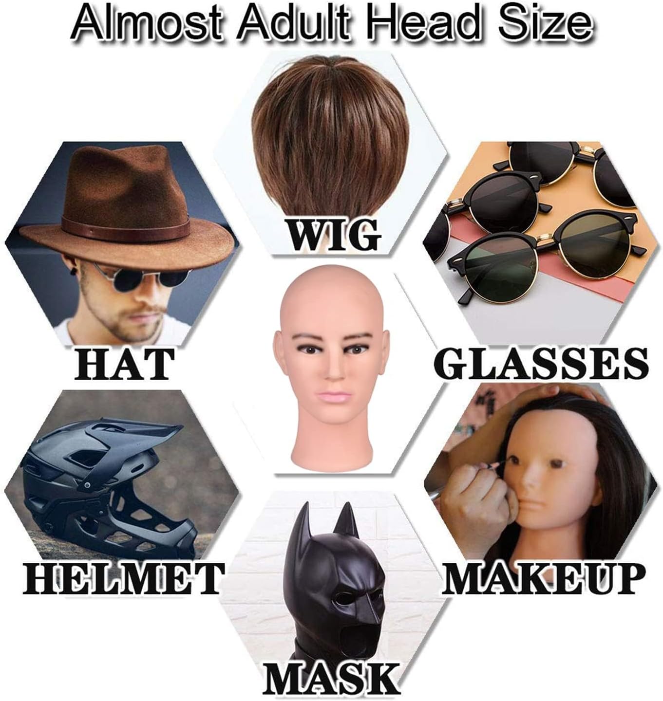 Ruilong Male Bald Mannequin Head for Wig Display