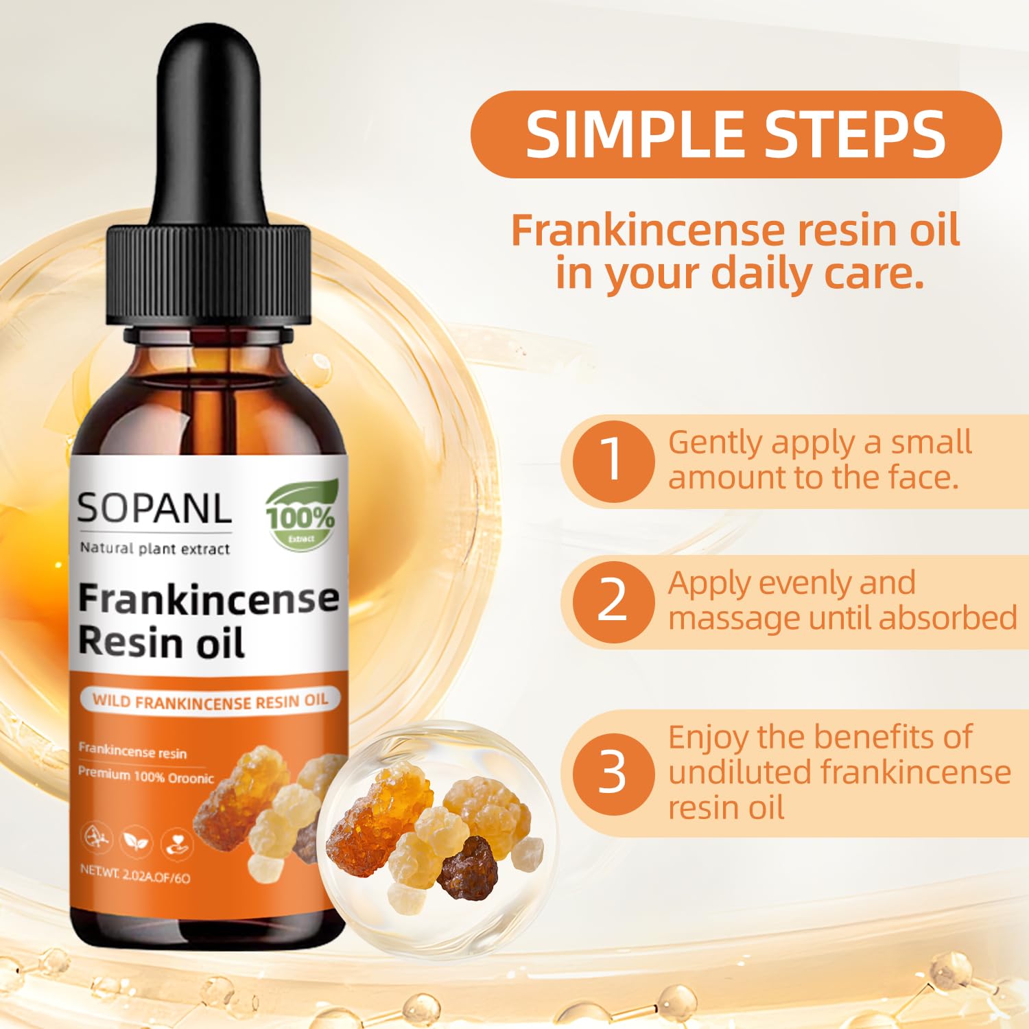 Organic Frankincense Resin Oil for Face 2 Fl Oz