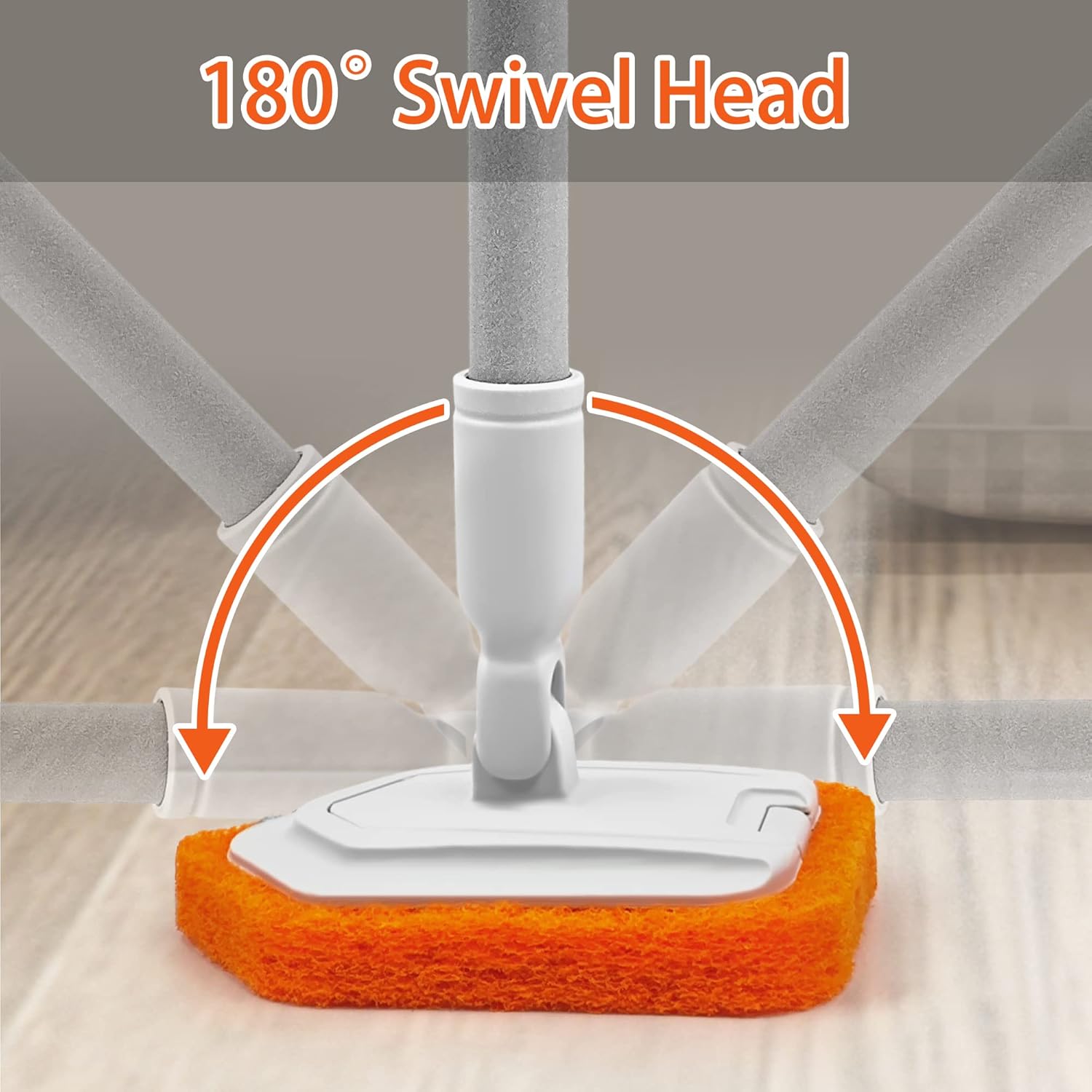 JEHONN 4-in-1 Tile Tub Scrubber with Long Handle