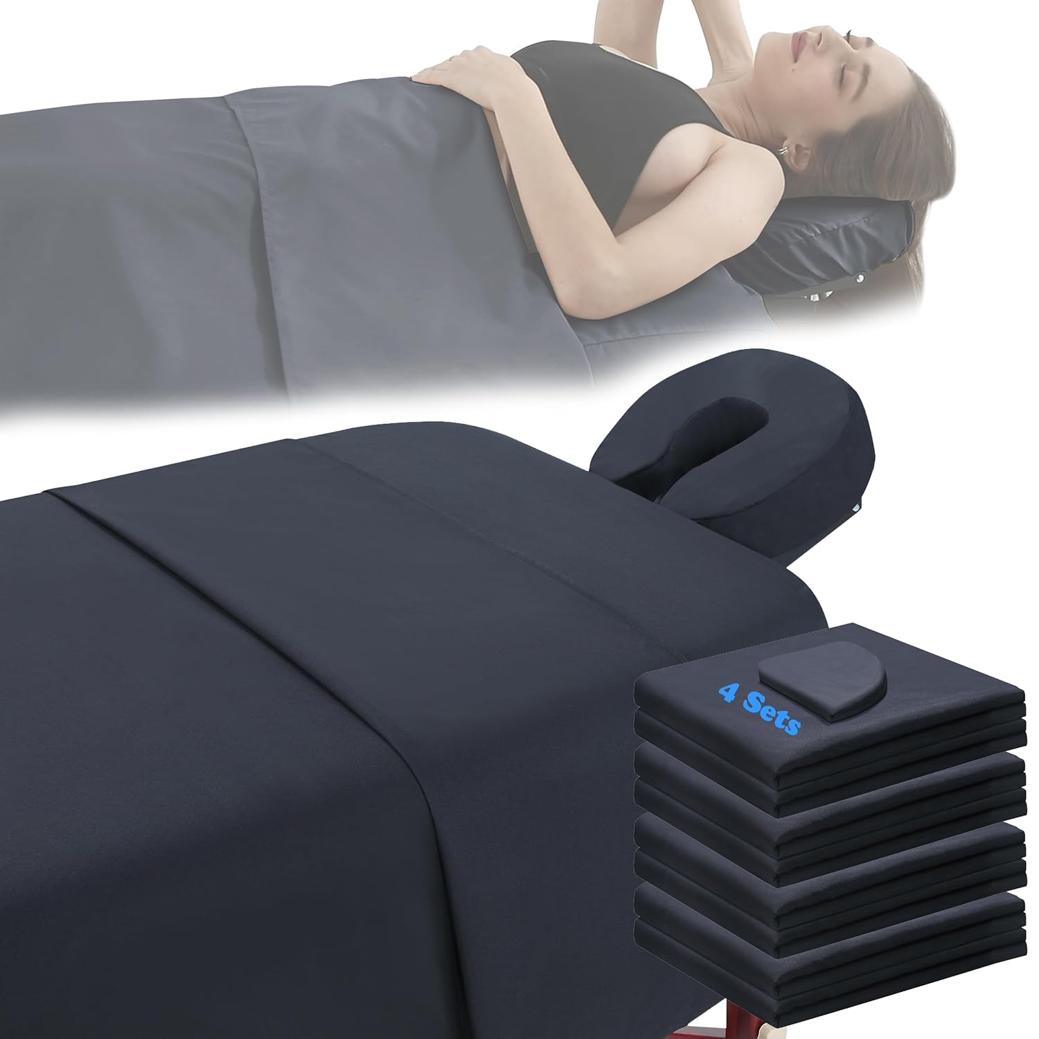 GASIYU 4 Sets Microfiber Massage Table Linens
