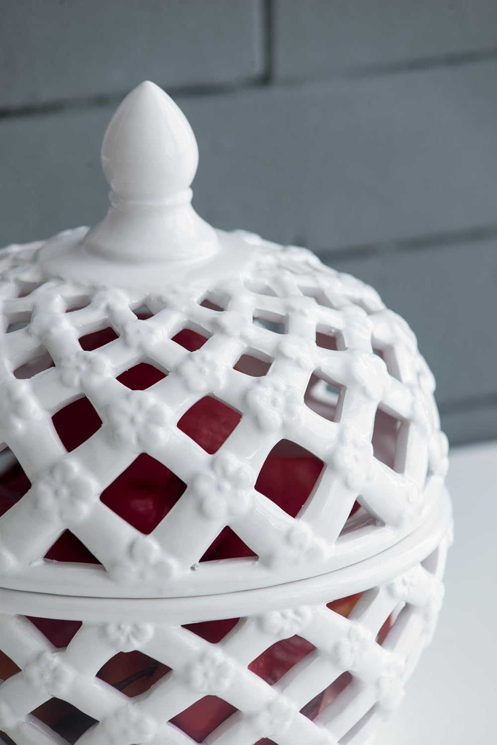 White Ceramic Lidded Jar for Home Decor