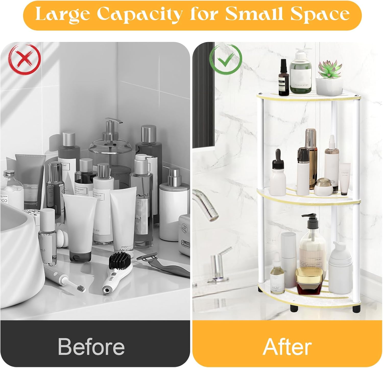3-Tier Waterproof Shower Caddy with Rustproof Design