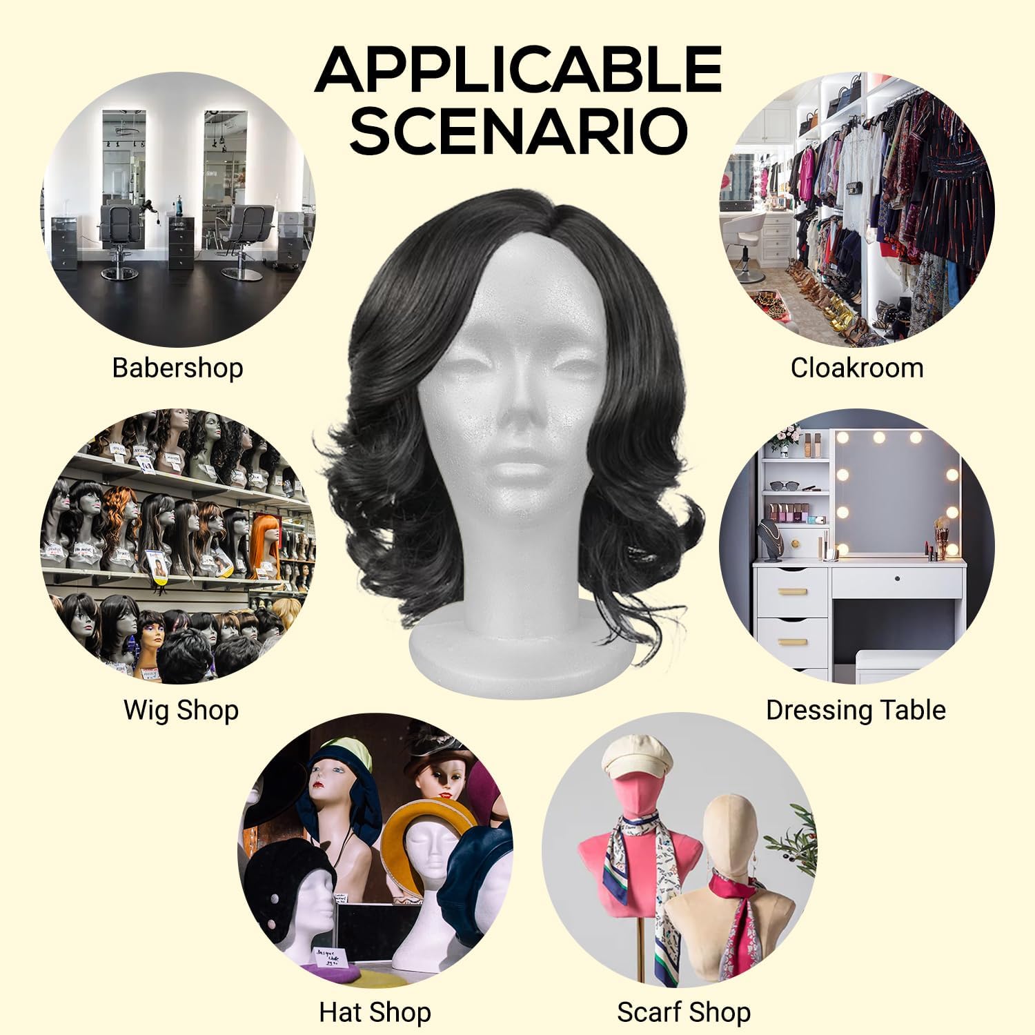 STUDIO LIMITED 114 Inch Styrofoam Mannequin Head 2 Pack