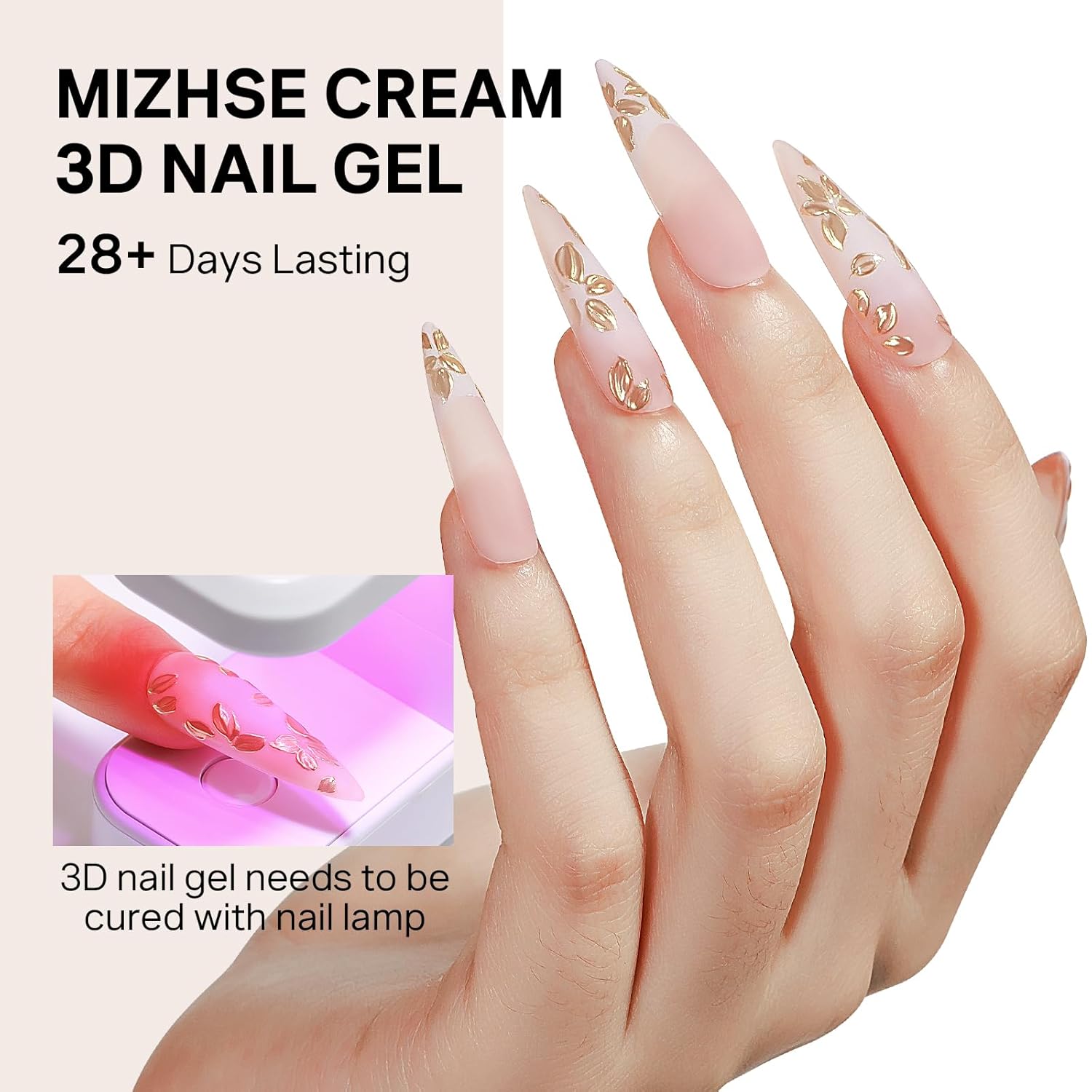 MIZHSE 3D Nail Gel Set with Chrome Powder for Nail Art