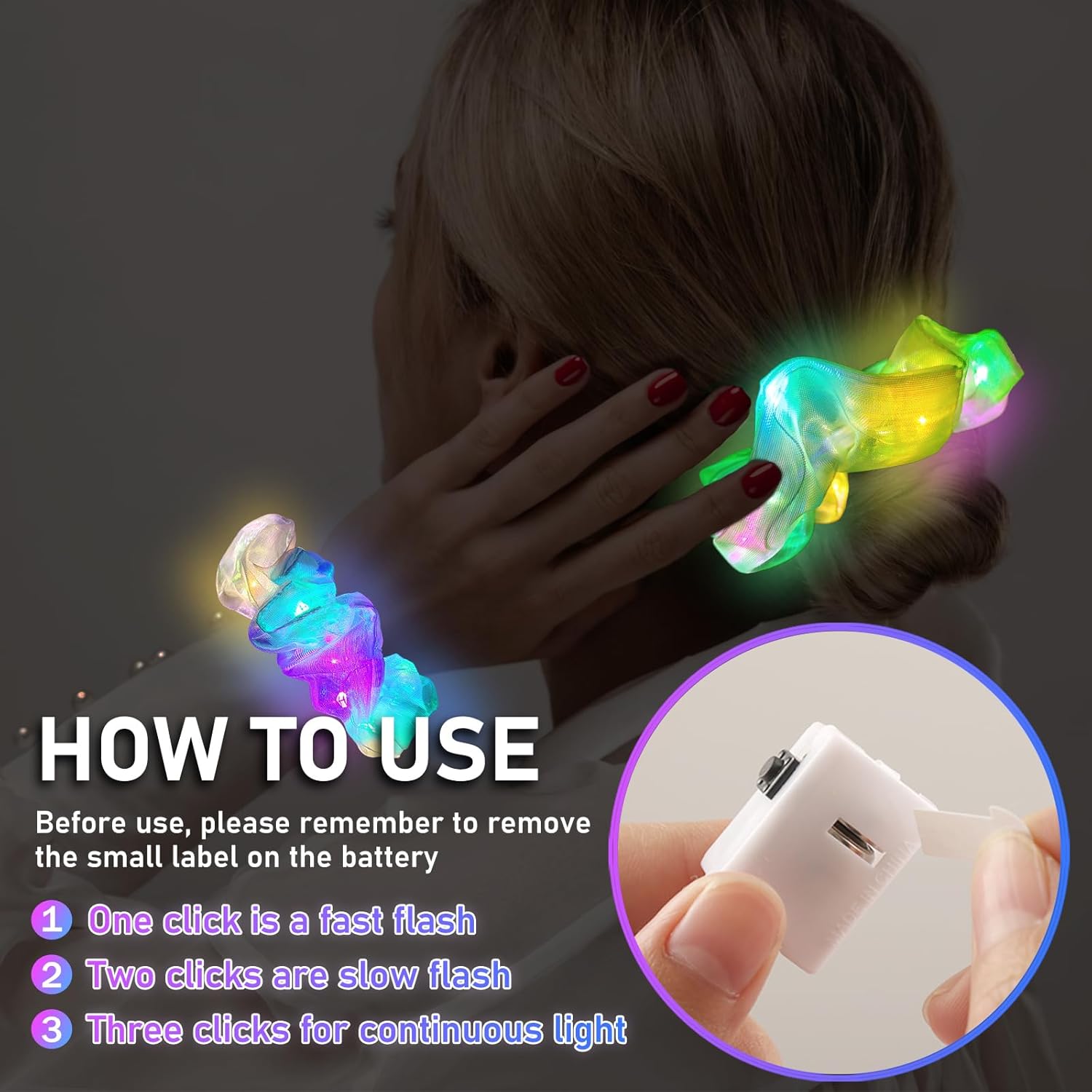 Asawira 18 Pcs Light Up Mermaid Scrunchies