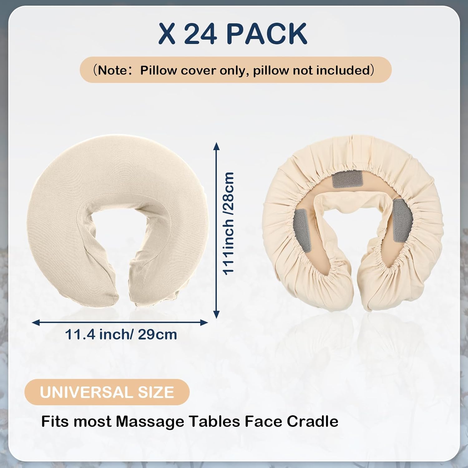 24 Pcs Reusable Face Cradle Covers for Massage Table