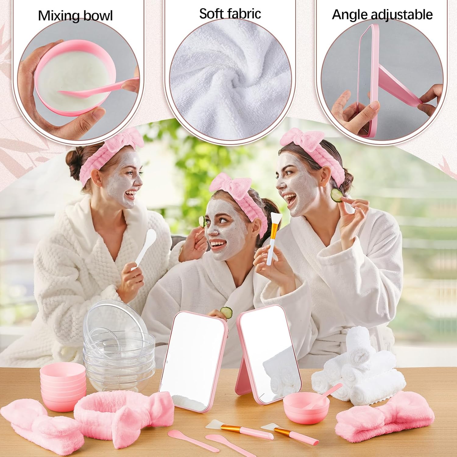 6 Piece Pink Spa Party Kit for Women