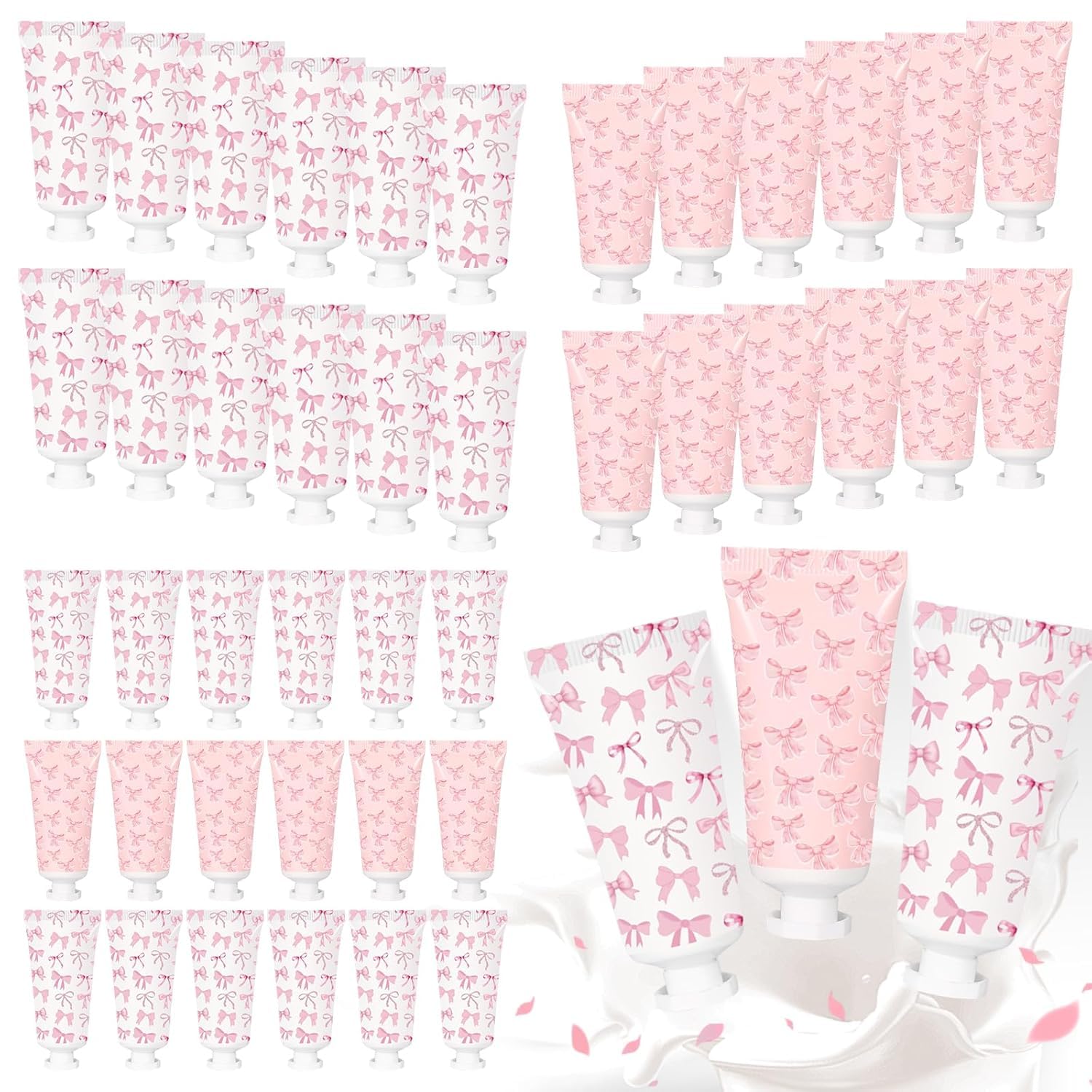 50 Pcs Pink Bow Hand Cream Gifts for Weddings and Parties