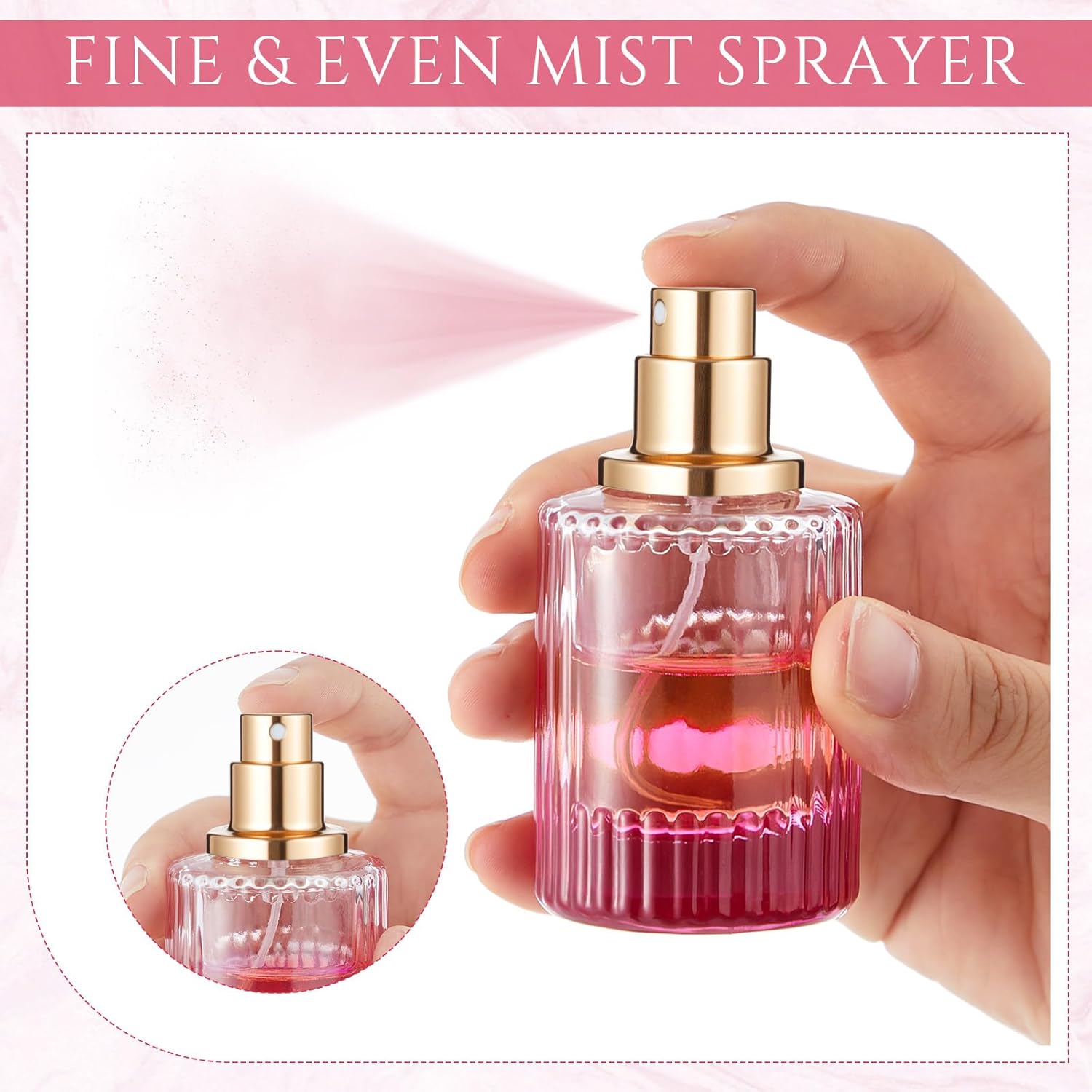 6 Pcs 30 ml Refillable Glass Cologne Bottles Set