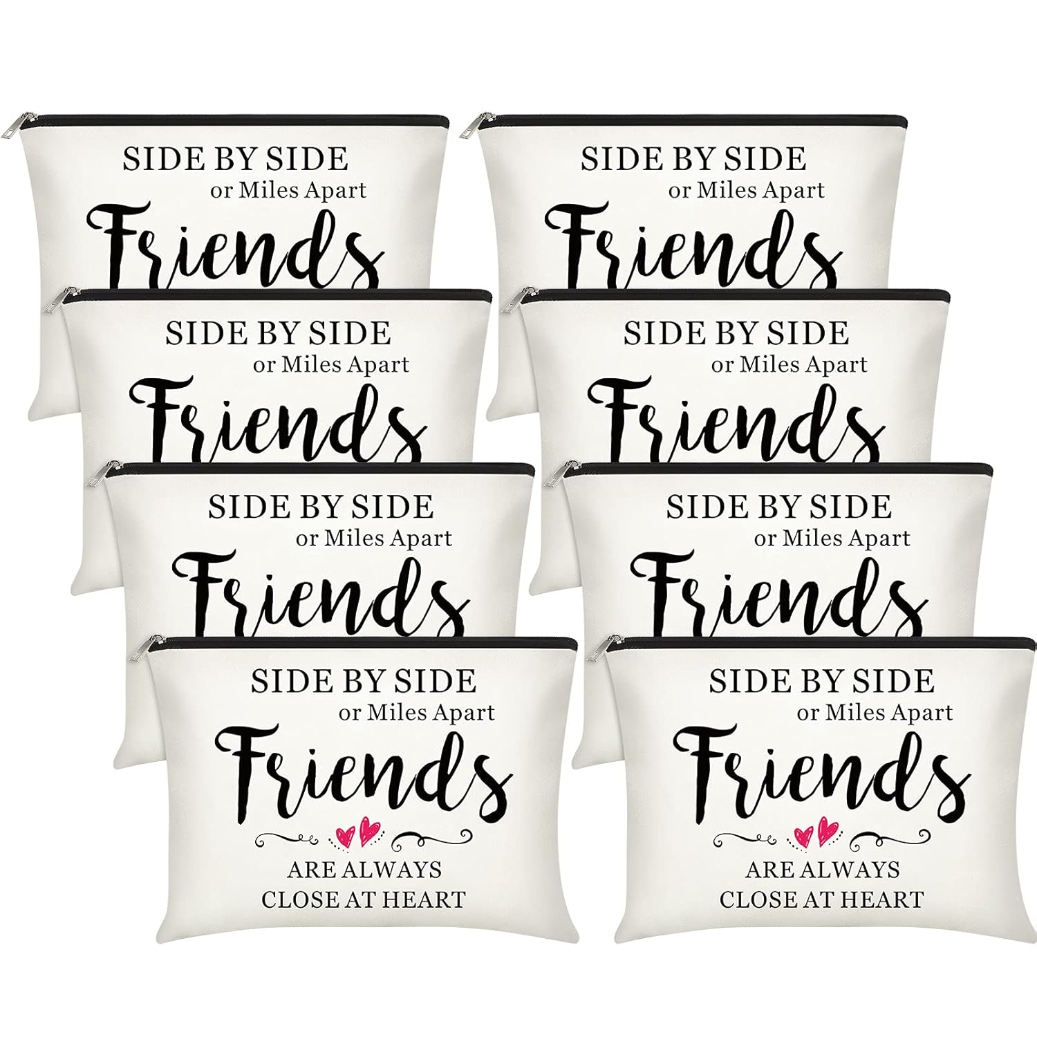 Xuniea 8-Piece Friendship Makeup Bag Set with Warm Pattern