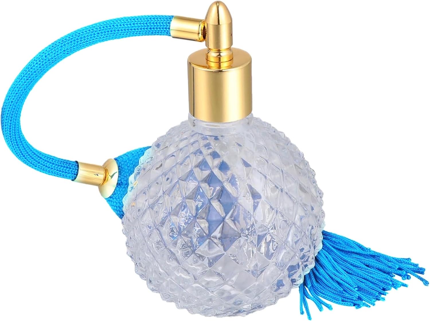 Topxome 100ml Clear Glass Perfume Bottle with Airbag Spray Atomizer Blue