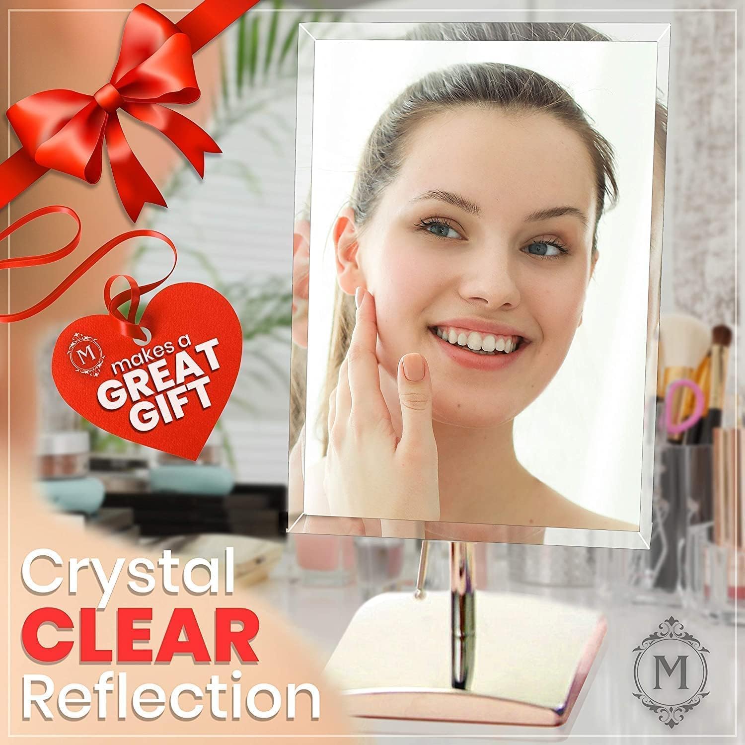 Mirrorvana Large Adjustable Desk Mirror with Stand
