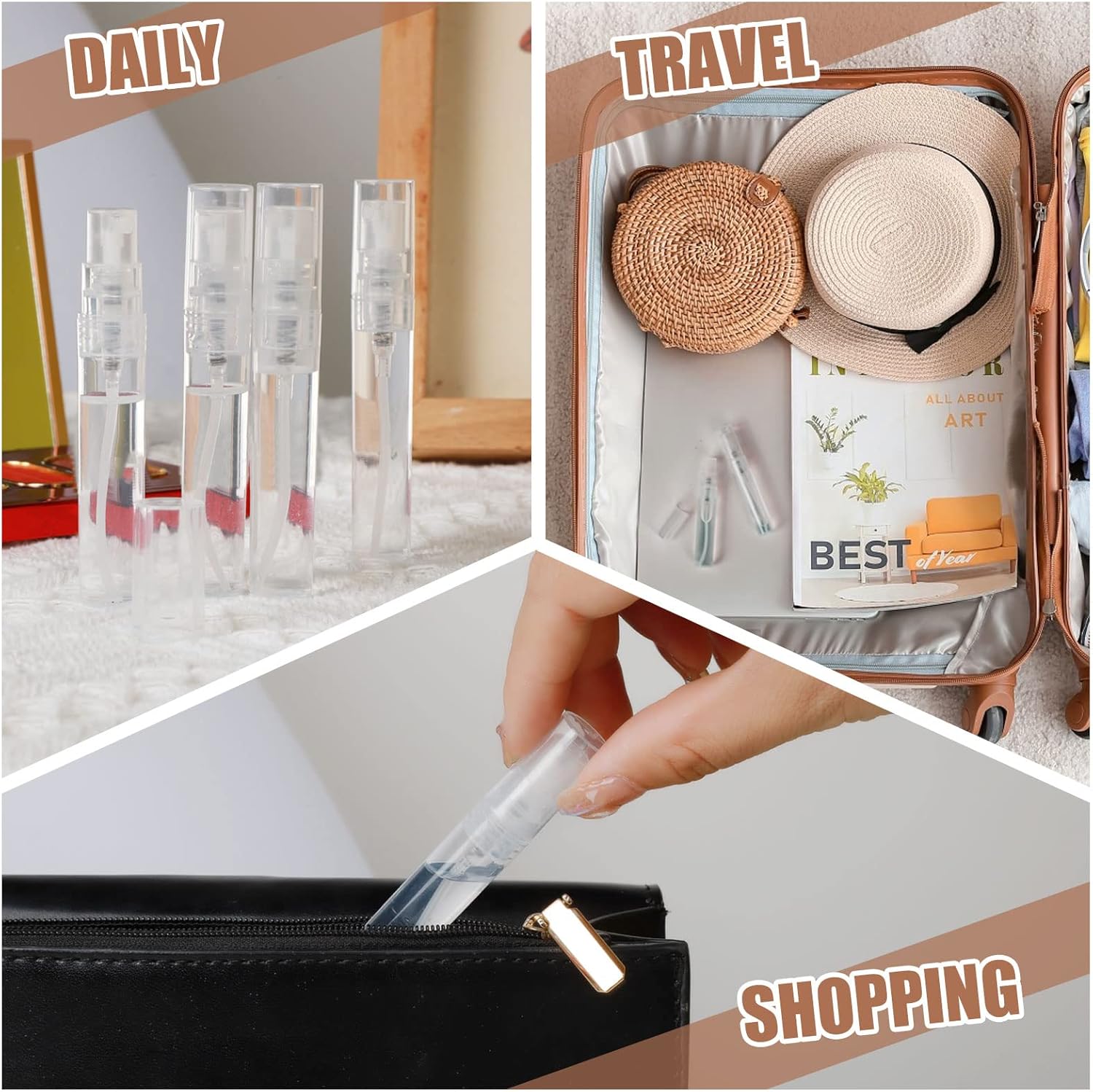 Fandamei 60PCS 5ml Mini Spray Bottles Empty