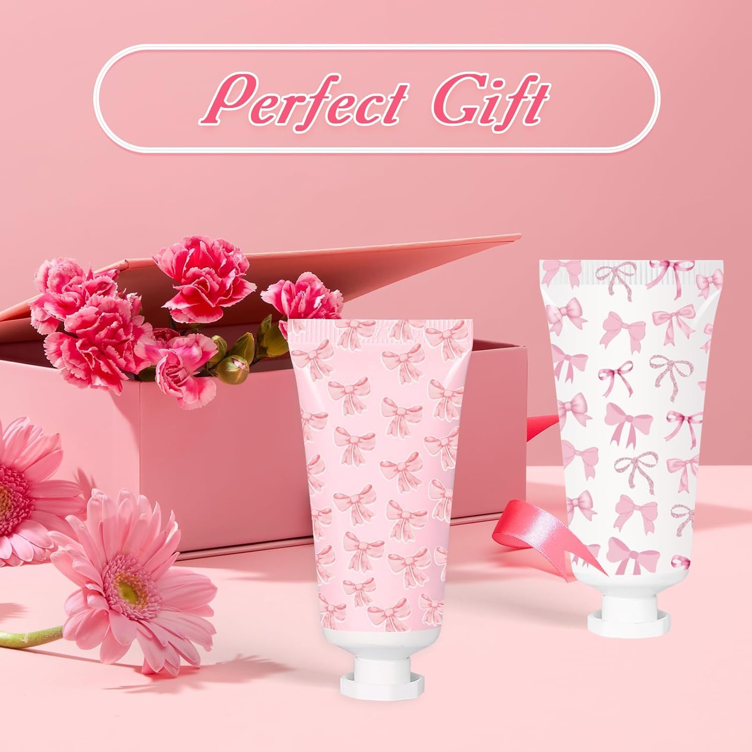 50 Pcs Pink Bow Hand Cream Gifts for Weddings and Parties