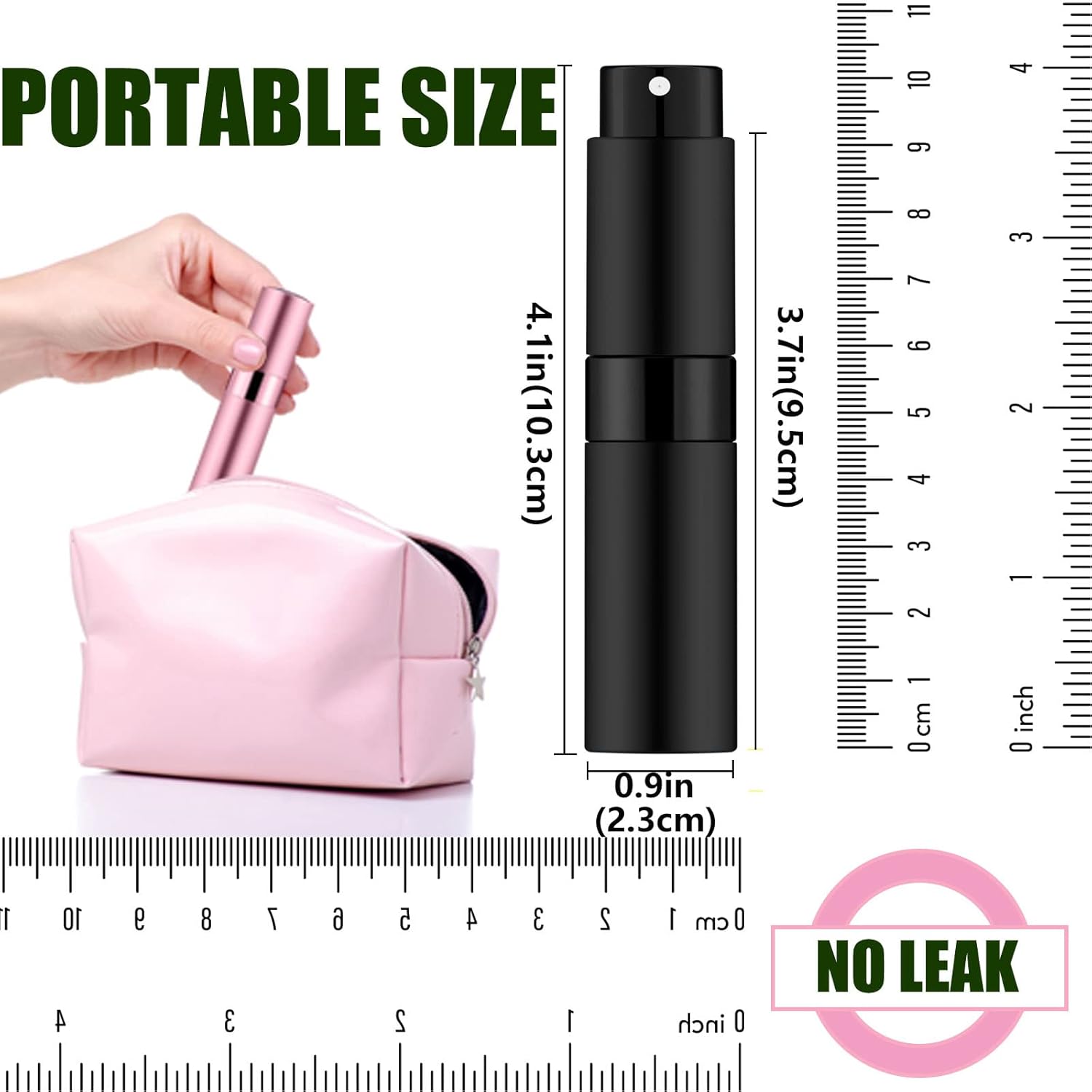 2PCS 8ml Mini Perfume Atomizer Bottles Matte Black