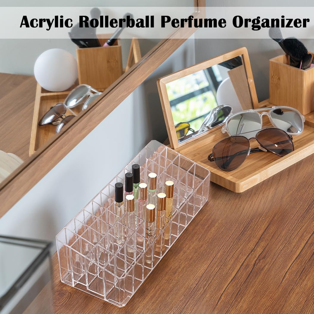 ELLDOO Rollerball Perfume Organizer with 44 Spaces