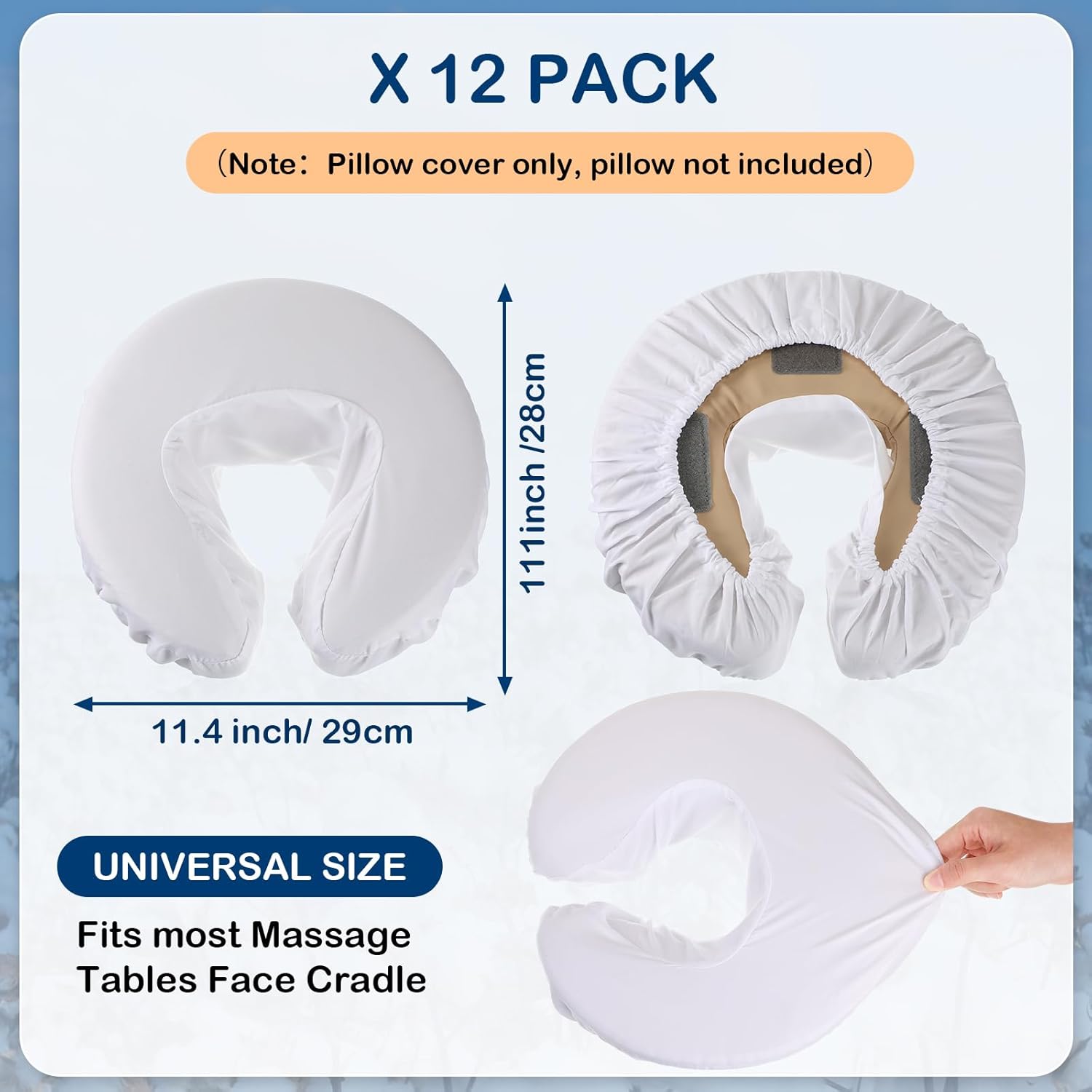 Tatuo 12 Pcs Reusable Face Cradle Covers for Massage