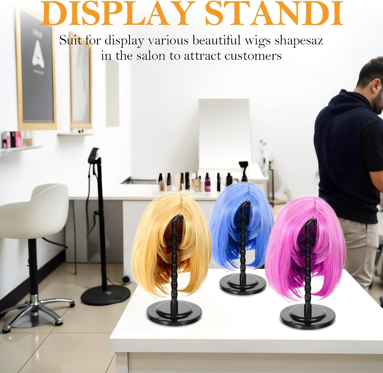 6 Pieces Wig Holder Stand for Styling and Display