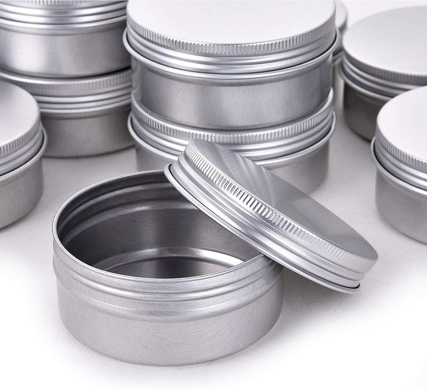 05 Ounce Aluminum Tin Jar with Screw Lid 12 Pack