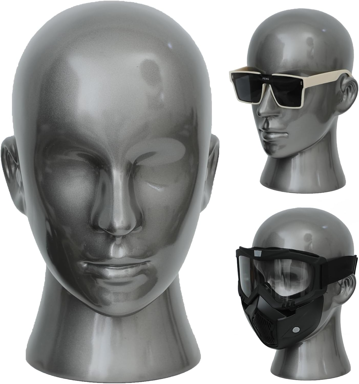 Male Mannequin Head PVC for Display Wigs Hats