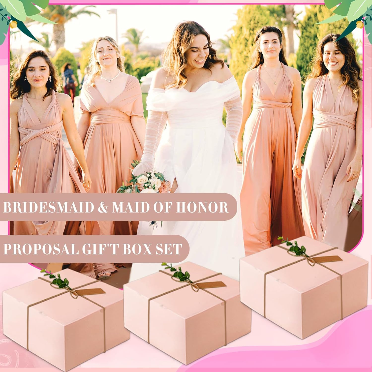 73pcs Pink Bridesmaid Gift Set With Proposal Box