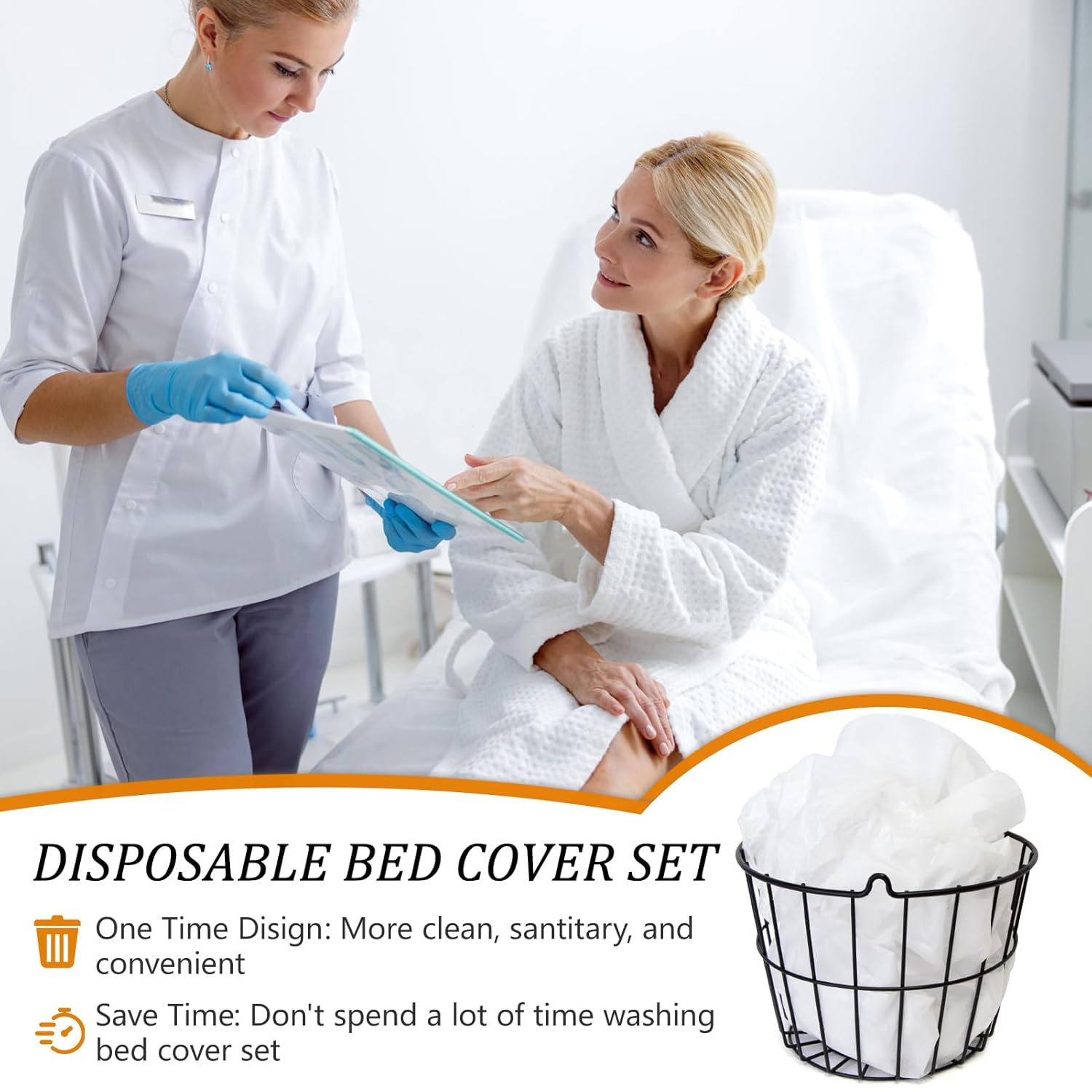 60 Pcs Disposable Fitted Massage Table Sheet Set