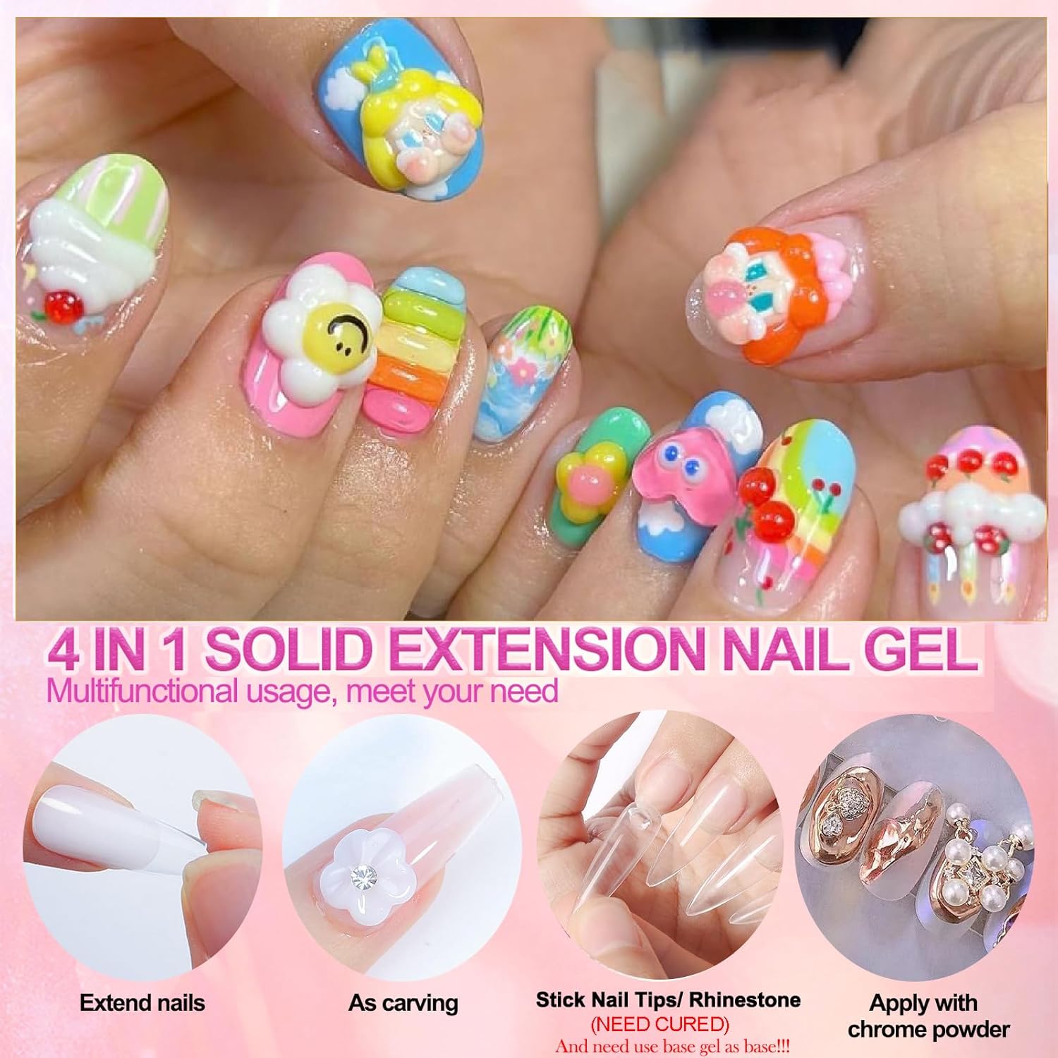 YEPYEPGO Solid Sculpture Gel for Nails 21oz Clear
